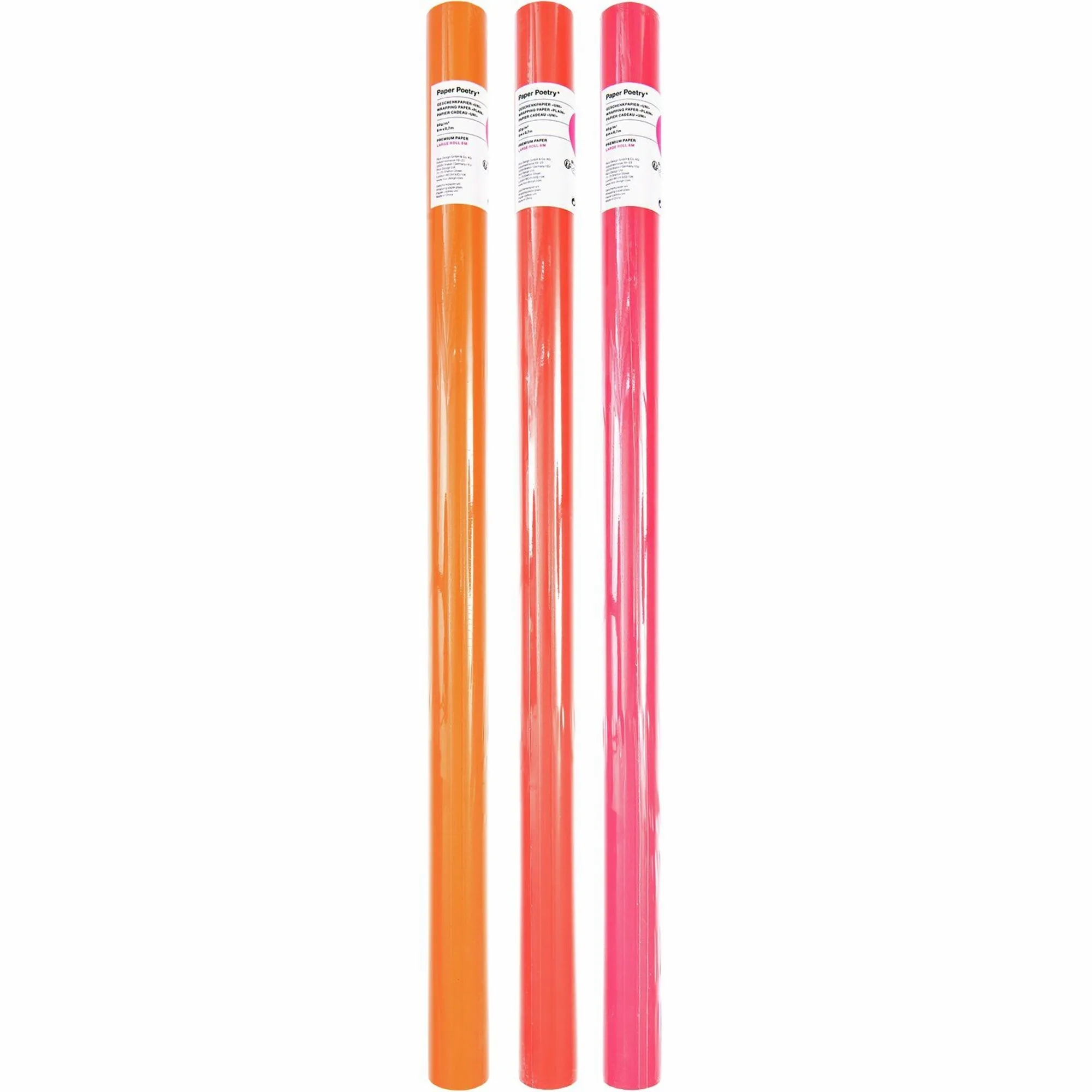 Geschenkpapier auf Rolle "Orange" 8 m