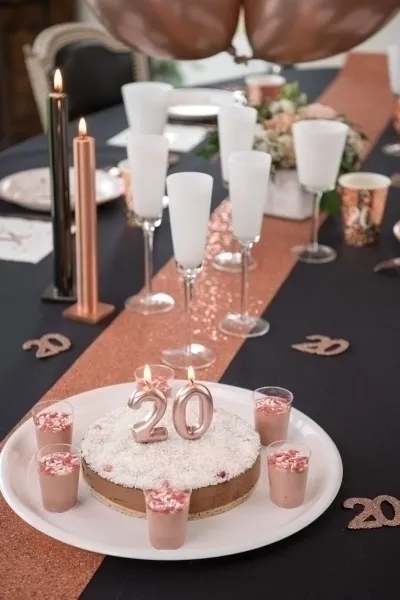 Zahlenkerze "8", Roségold