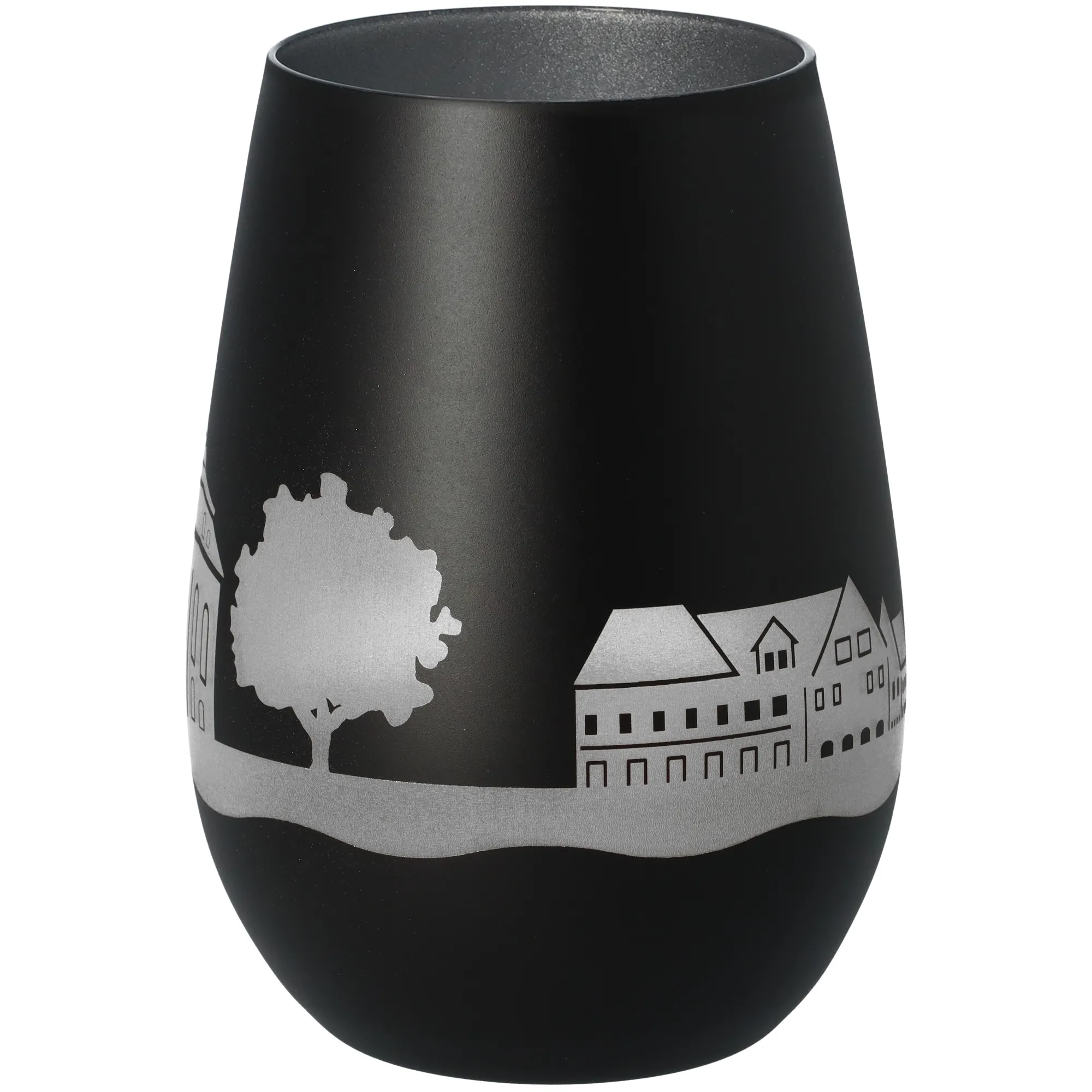 Windlicht Skyline Rellingen Schwarz/Silber