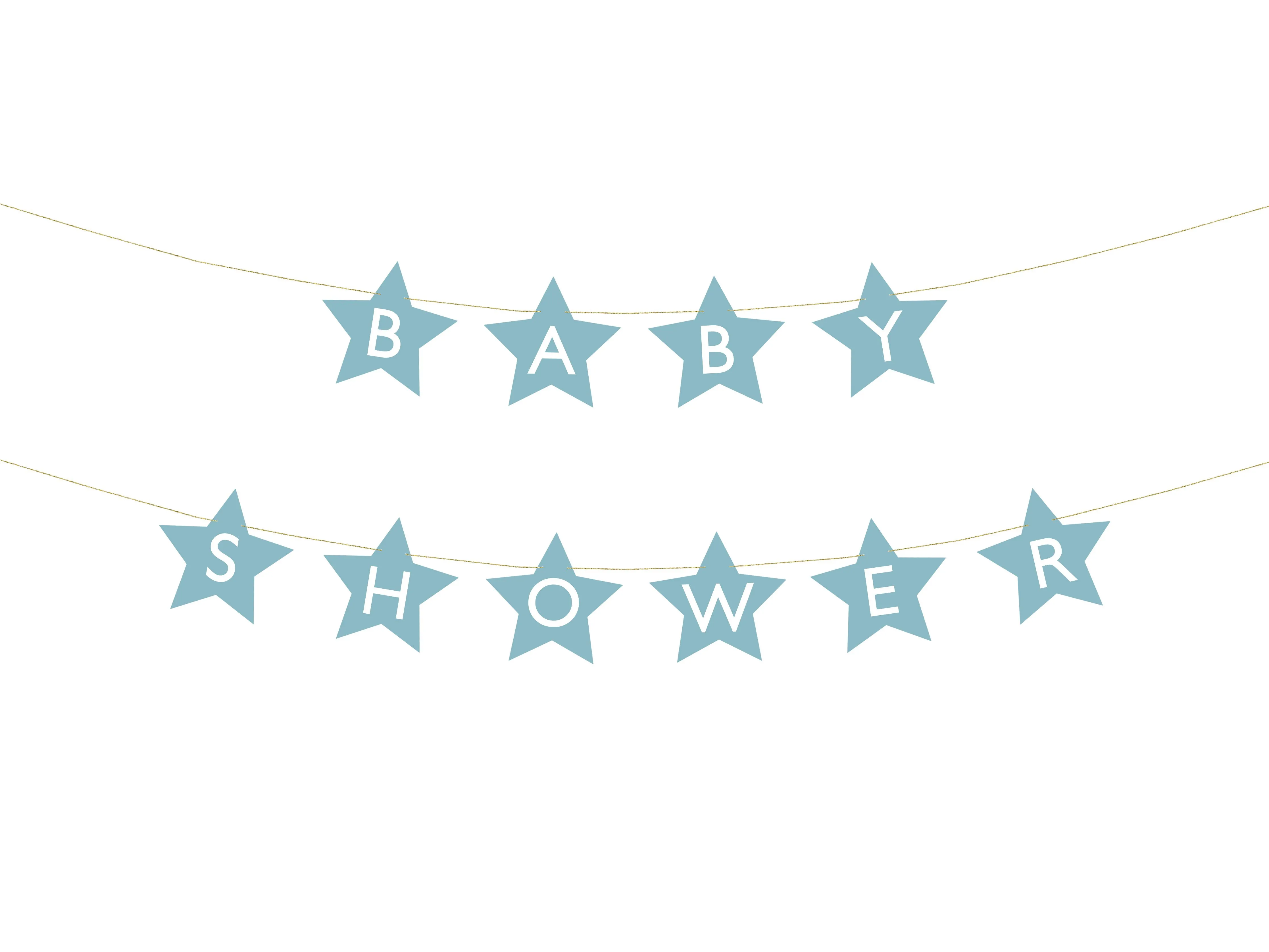 Girlande "Baby Shower" Blaue Sterne