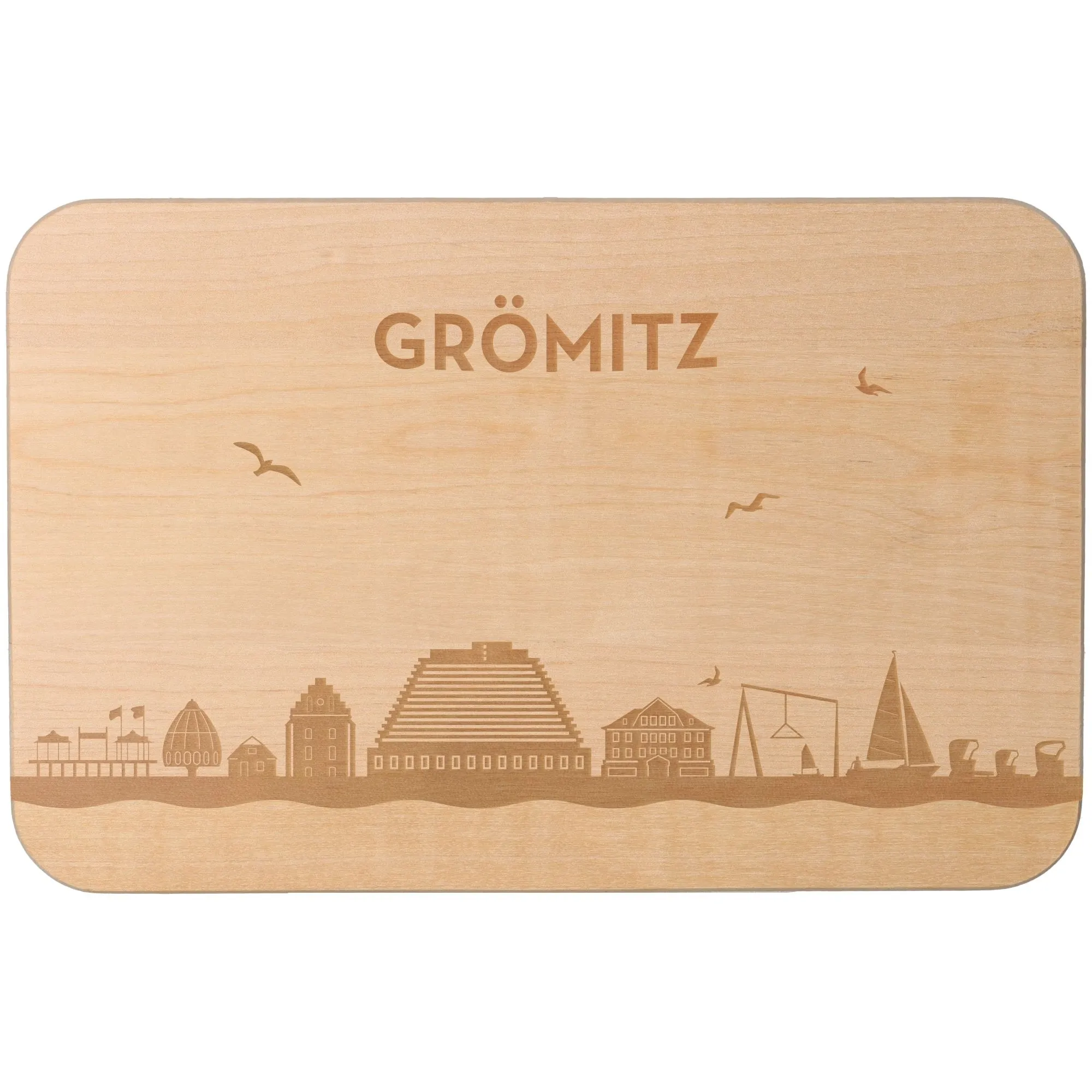 Frühstücksbrett Skyline Grömitz 23cm x 15cm x 1cm