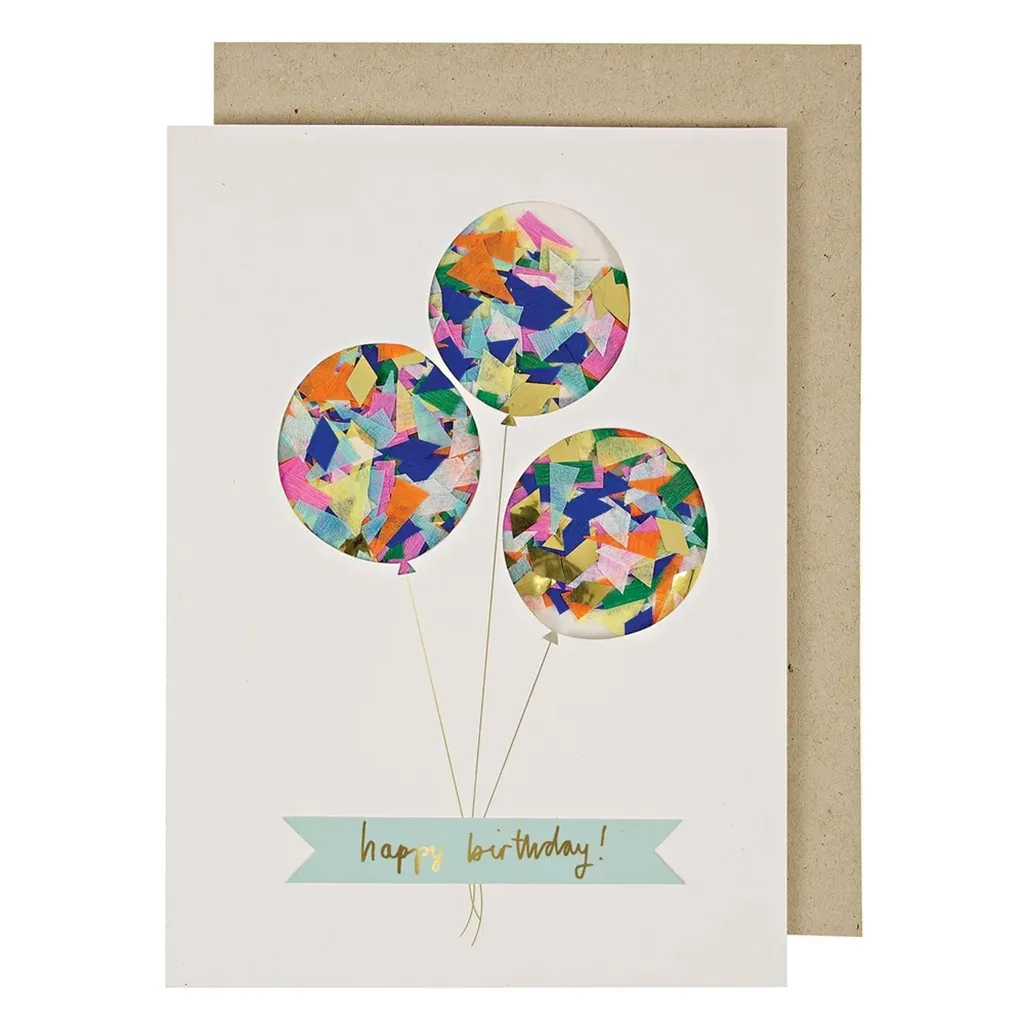  Geburtstag Karte,  Ballons,  Konfetti,  Collage,  pastell Band