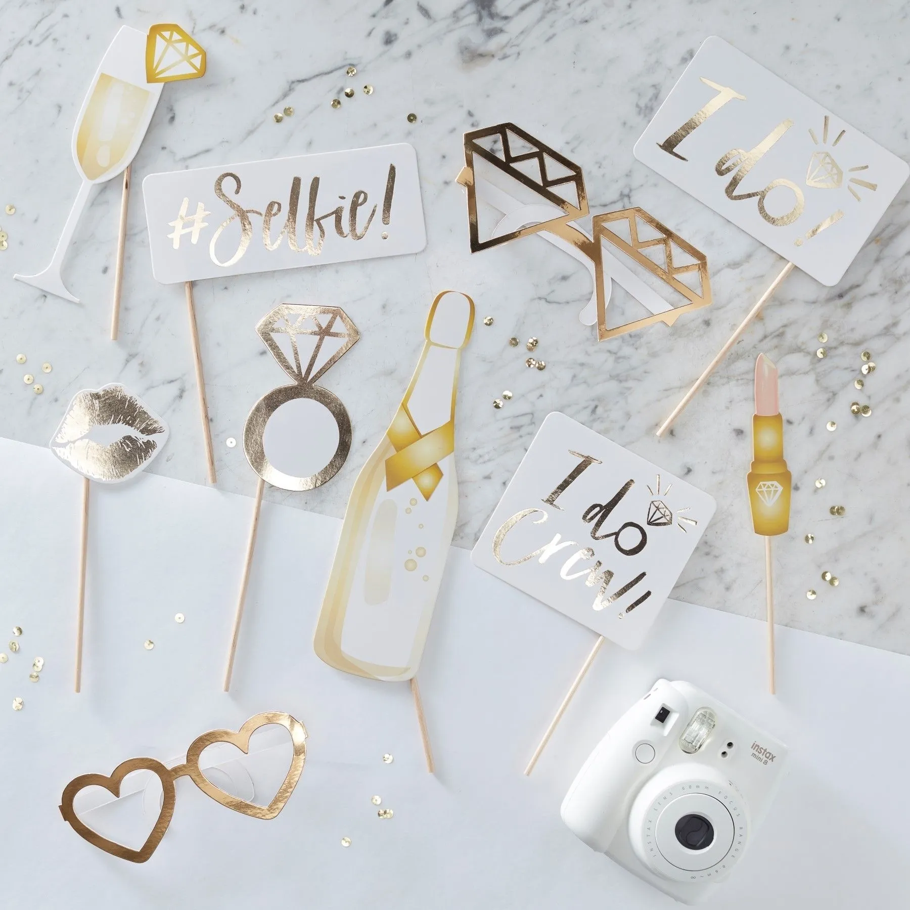 I Do Crew - Goldfolierte JGA Fotobox Accessoires