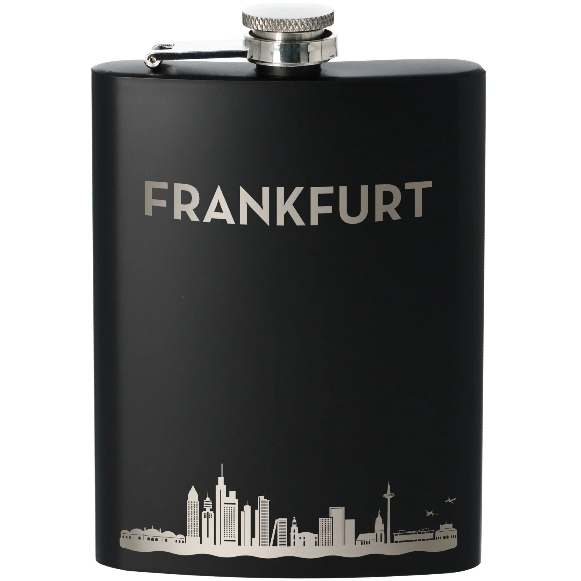 Flachmann Skyline Frankfurt Schwarz 225ml