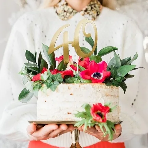kuchen, blumen, 40-geburtstag, tortenkunst, dekoration