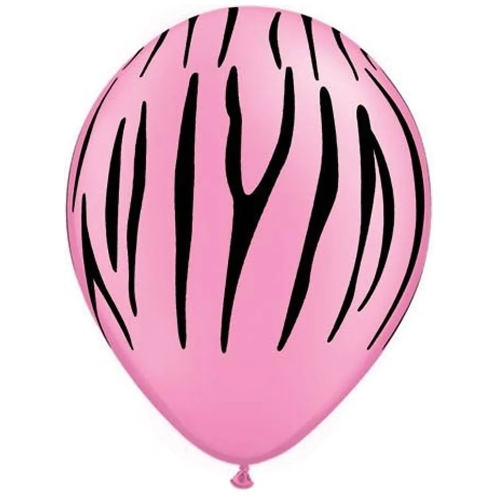 ballon, pink, zebra-muster, partyballon, latexballon