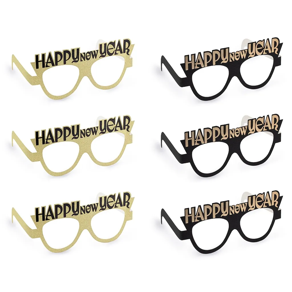 6 Papierbrille "Happy New Year"