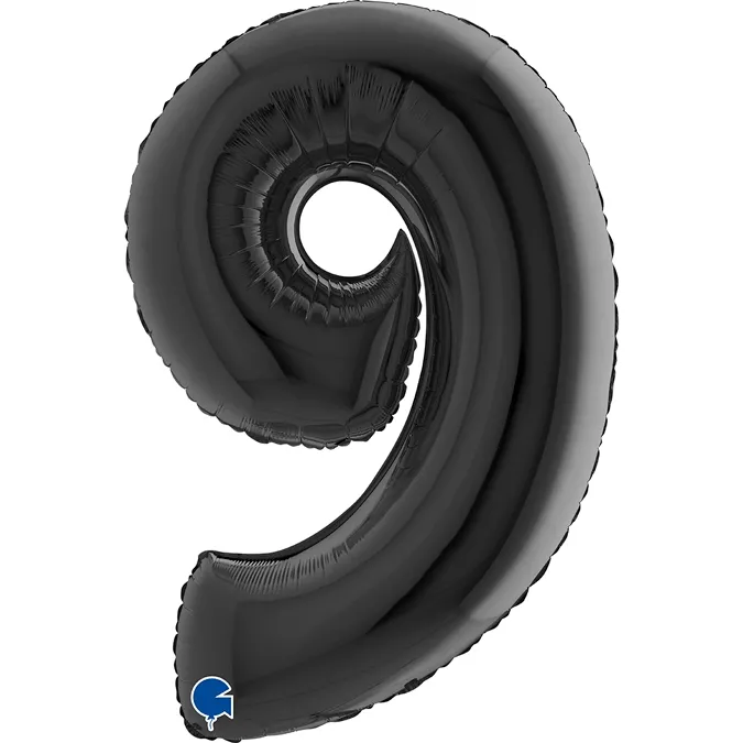 Folienballon Zahl 9 Schwarz 100cm