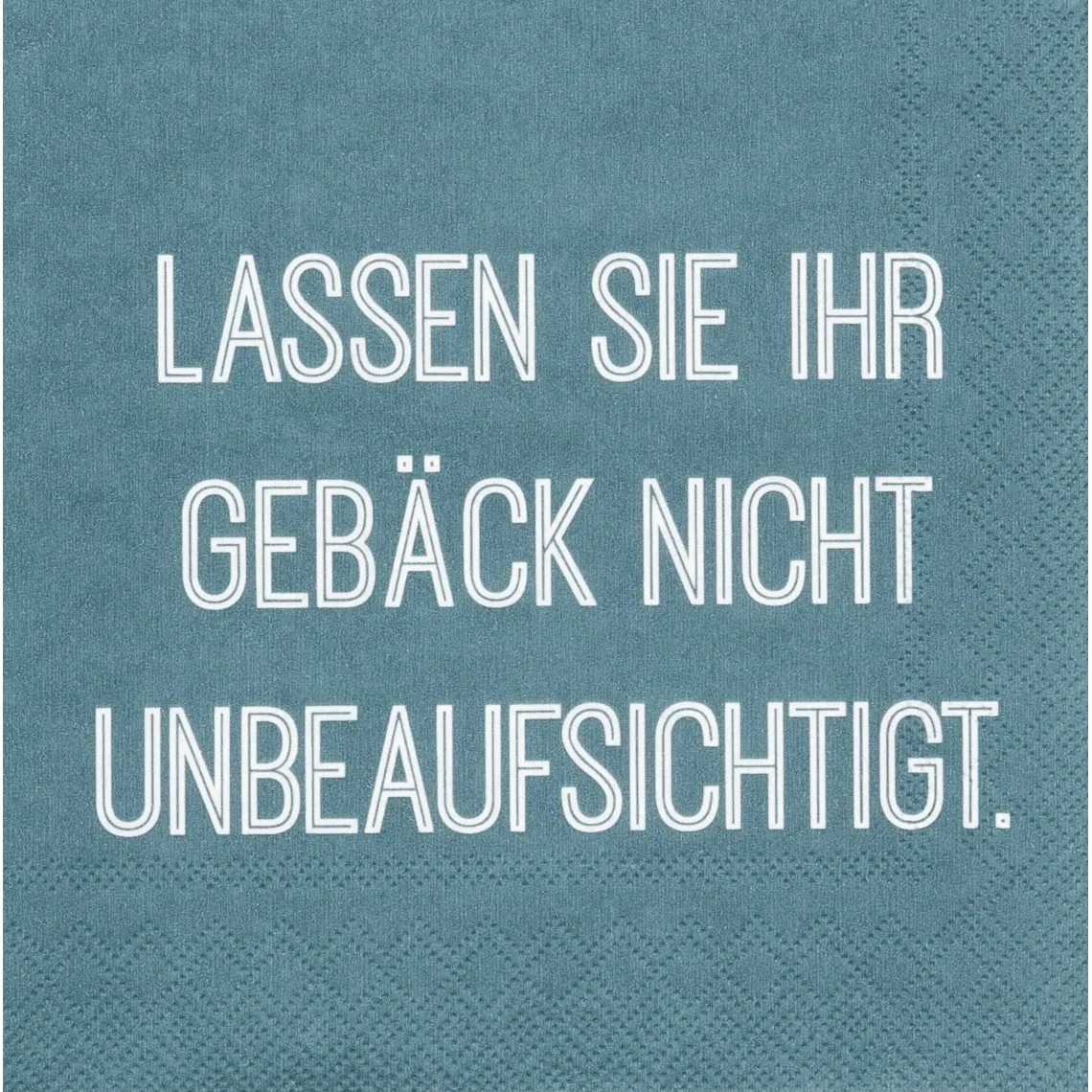 Räder Design - 20 Cocktailservietten "Lassen sie ihr Gebäck nicht unbeaufsichtigt"
