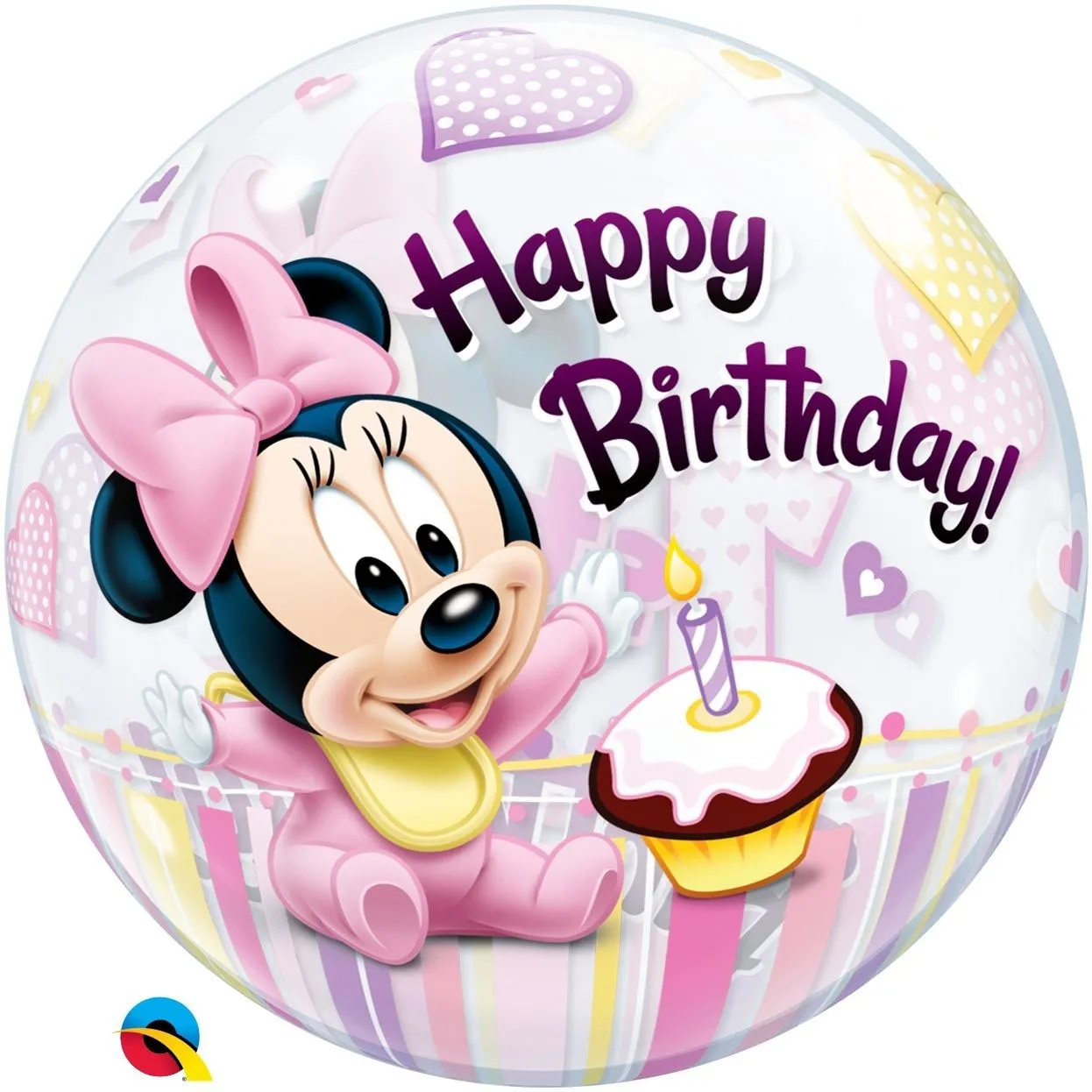 Bubble Ballon Minnie Mouse zum 1. Geburtstag 56cm