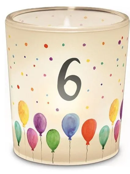 Teelichtglas "6"