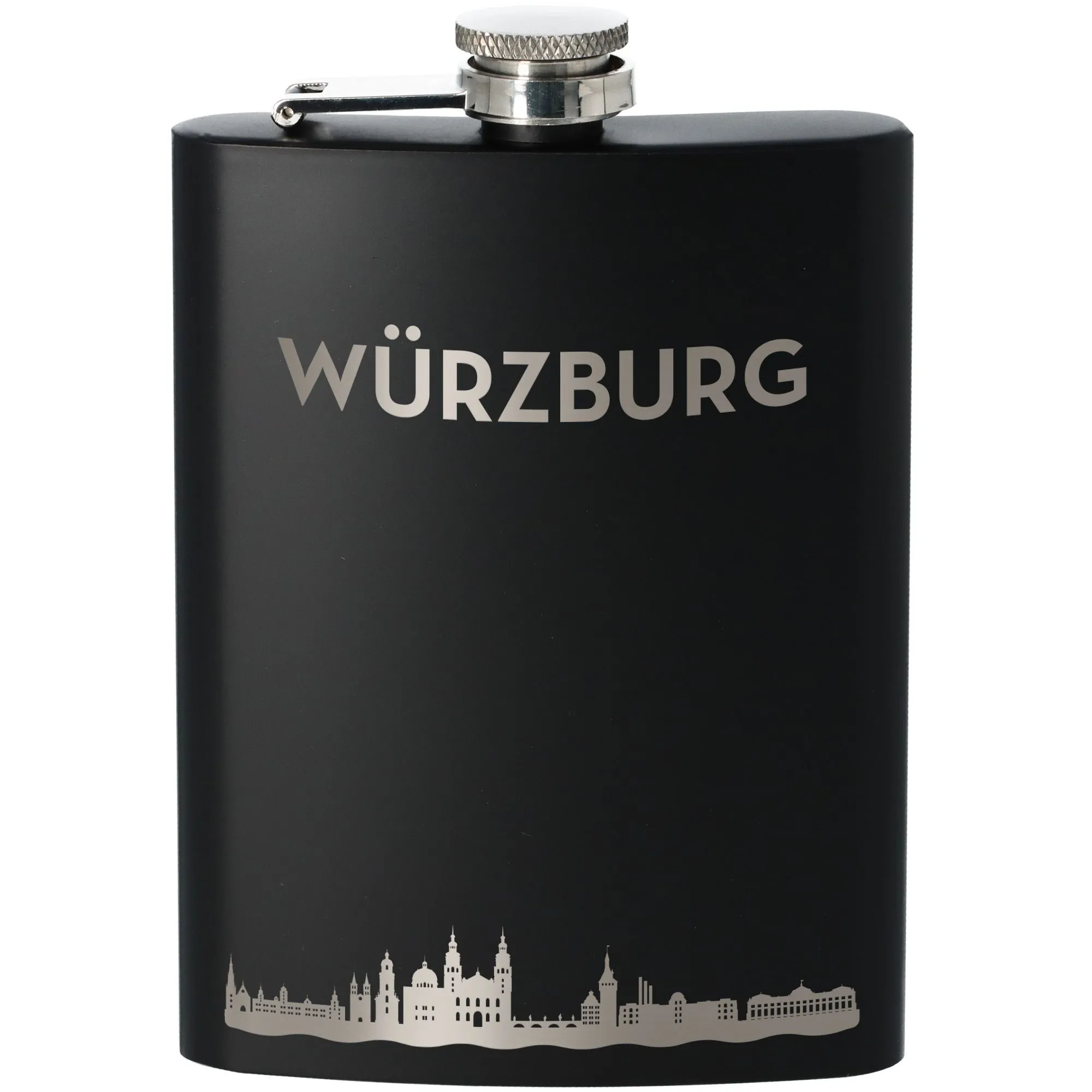 Flachmann Skyline Würzburg Schwarz 225ml