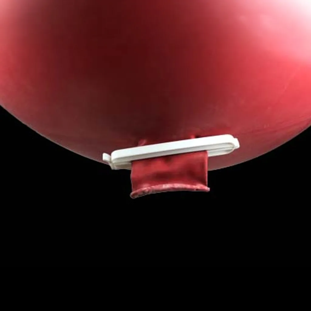 ballon, aufgeblasen, rot, Band, Klemme