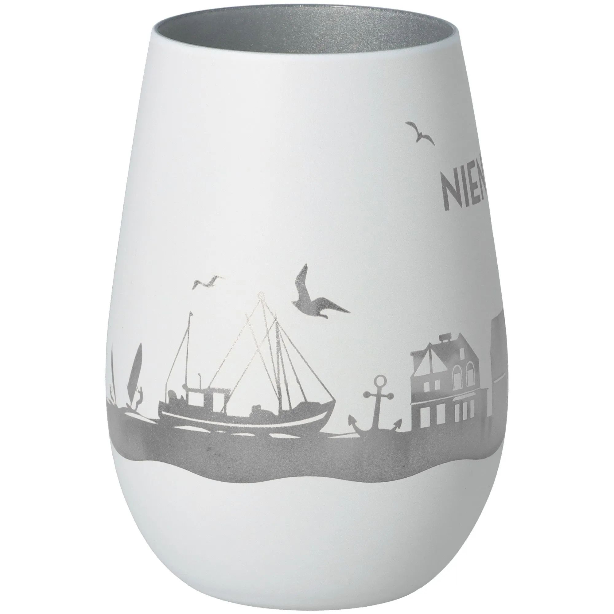 Windlicht Skyline Niendorf Weiß/Silber