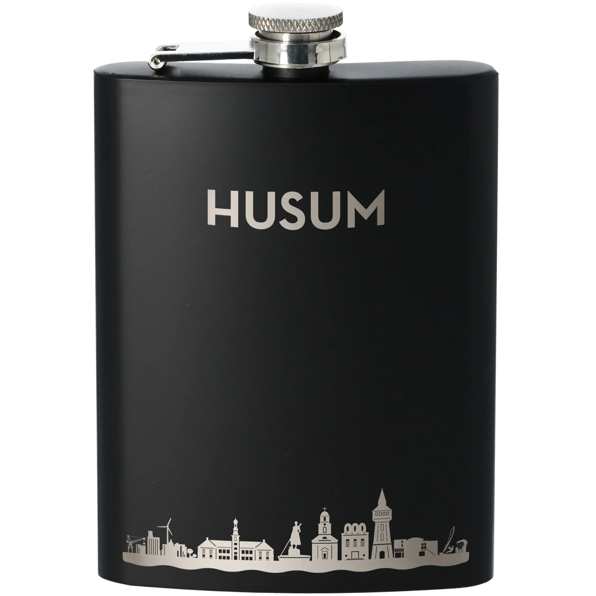 Flachmann Skyline Husum Schwarz 225ml