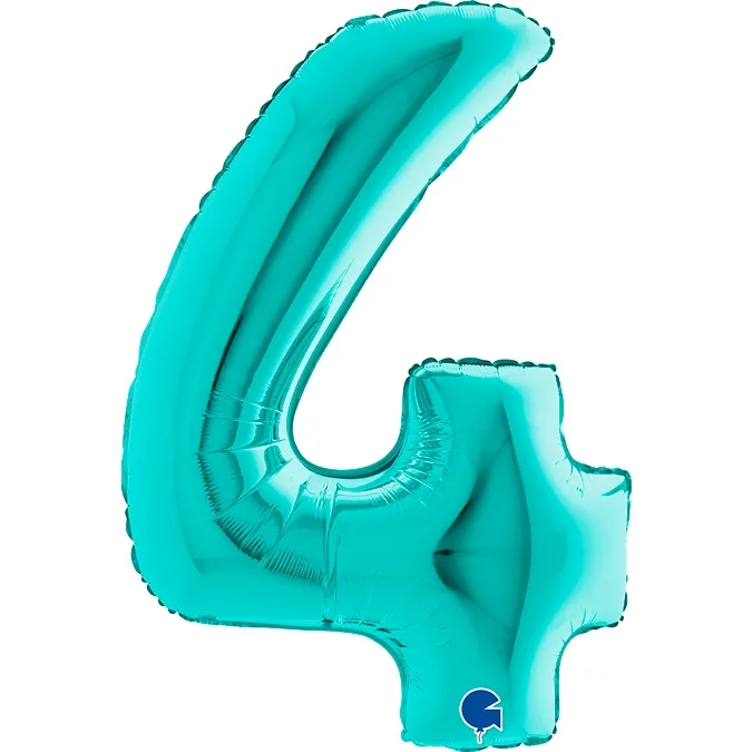 Folienballon Zahl 4 Tiffany 100cm