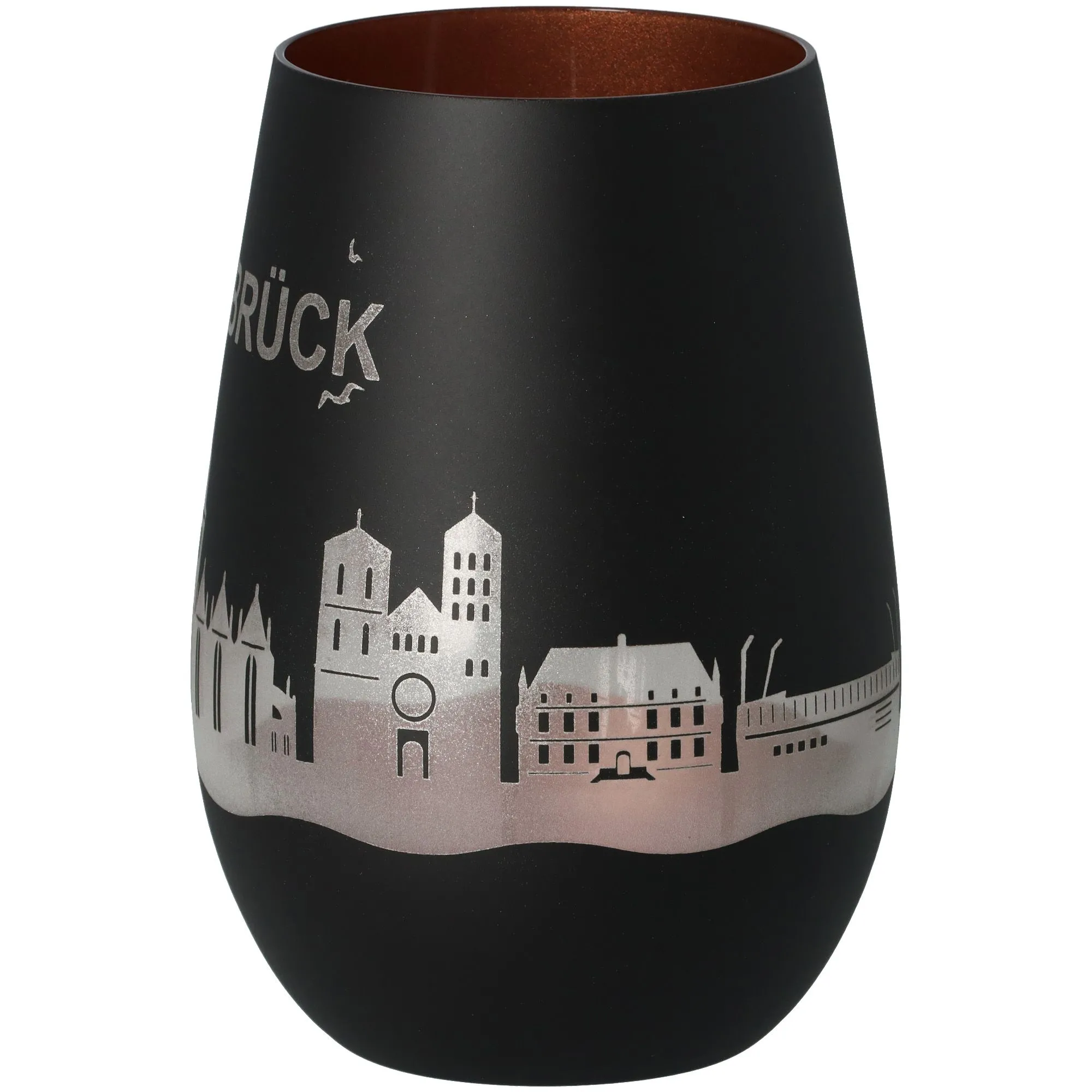 Windlicht Skyline Osnabrück Schwarz/Bronze