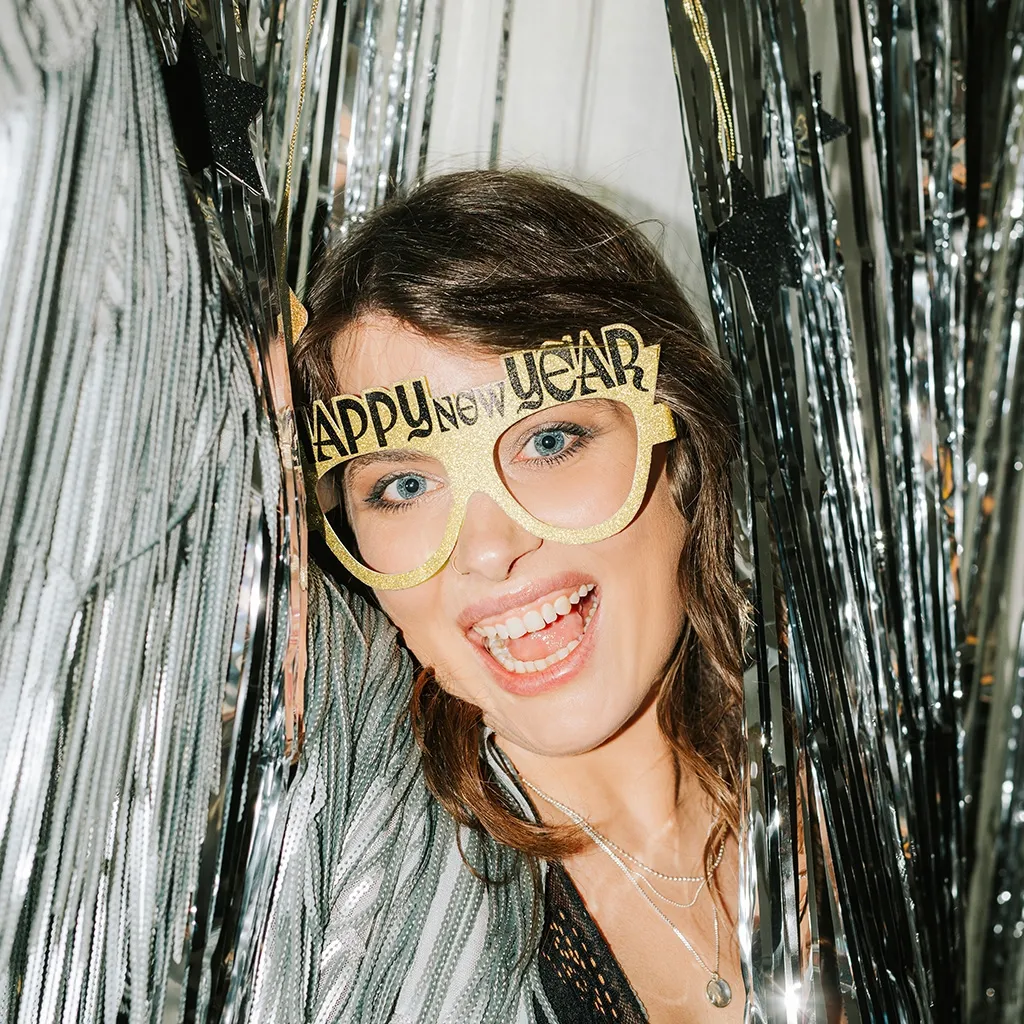 6 Papierbrille "Happy New Year"