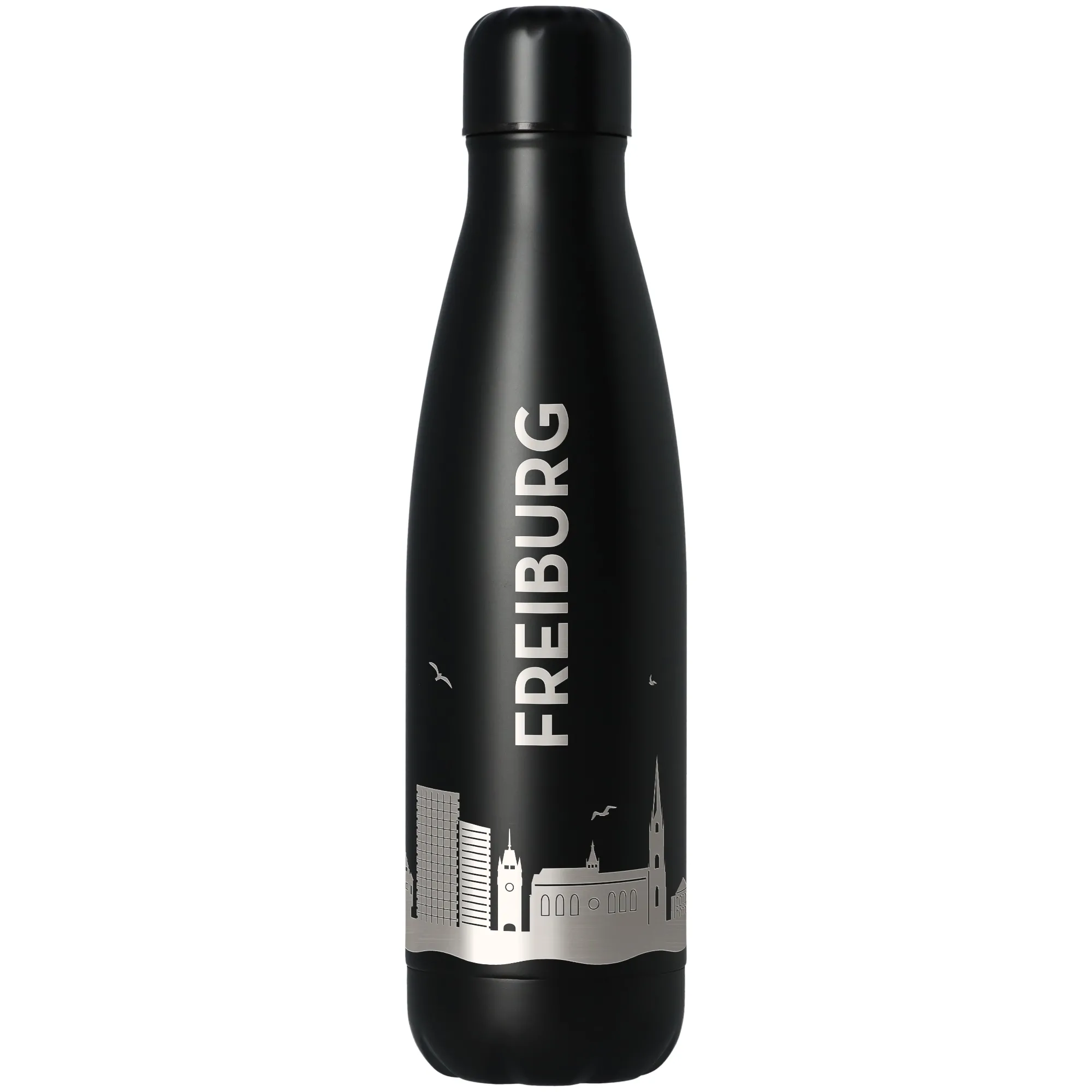 Trinkflasche Skyline Freiburg Schwarz 500ml