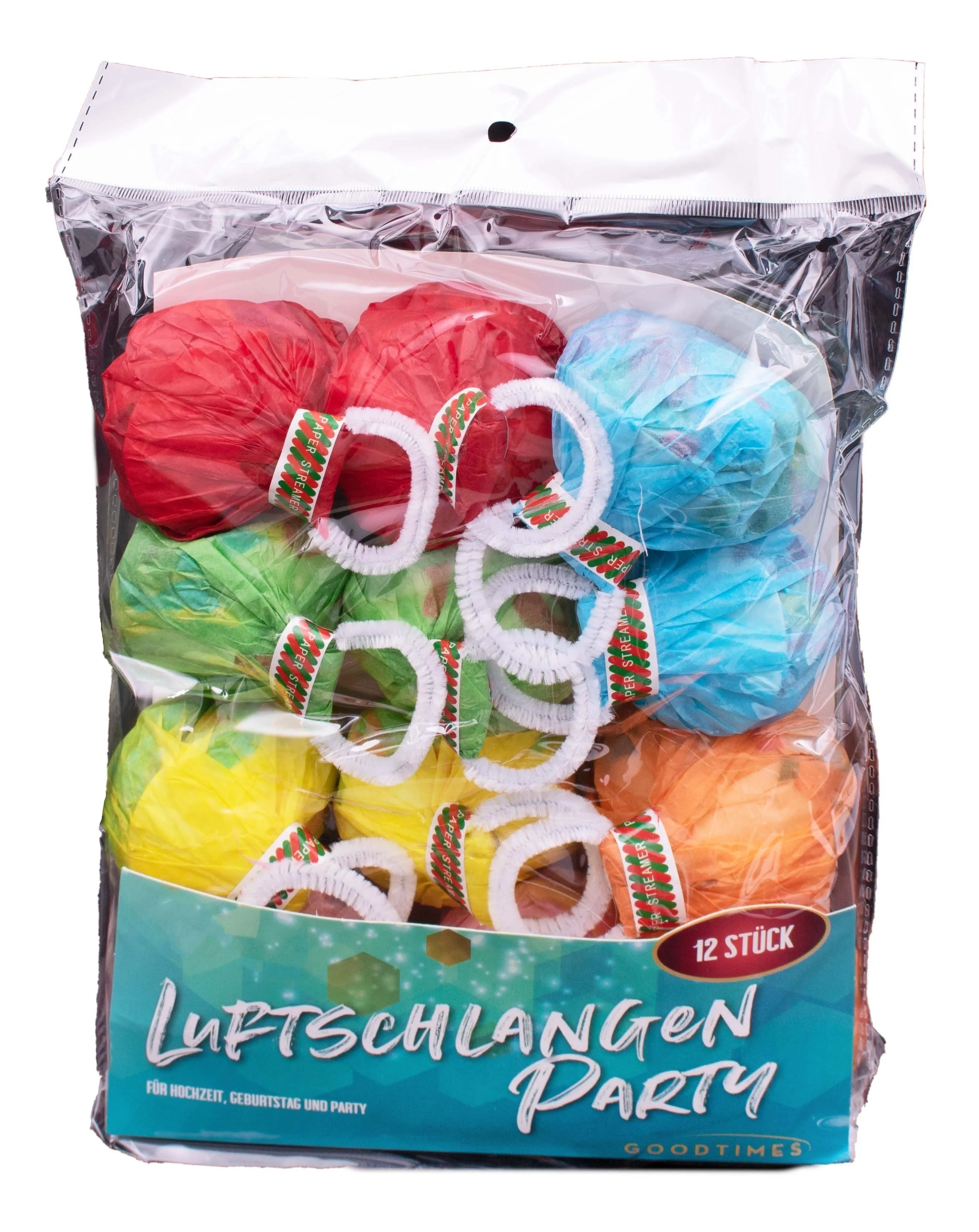 Wurfluftschlangen Bunt 12 Stück