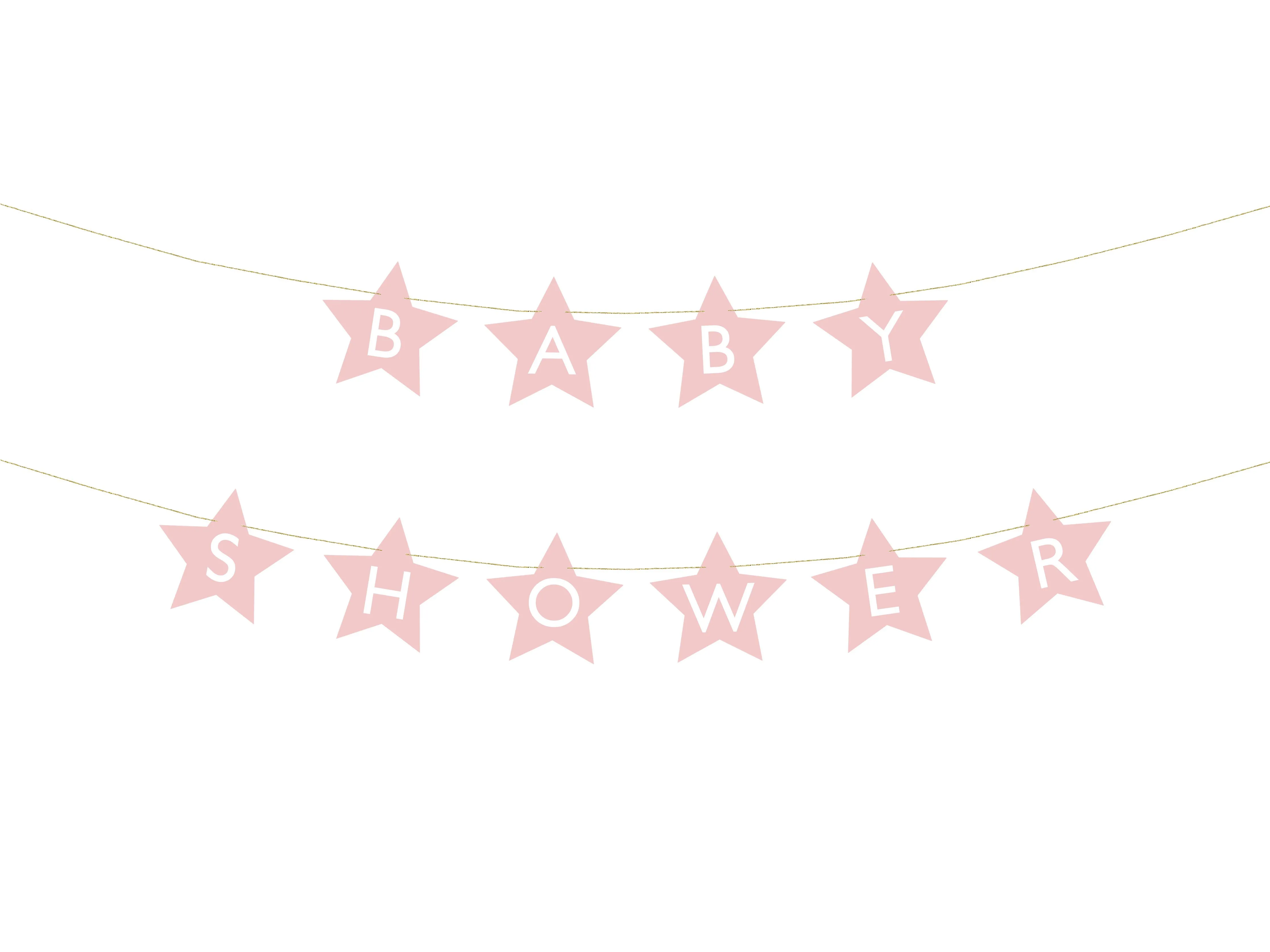 Girlande "Baby Shower" Rosa Sterne