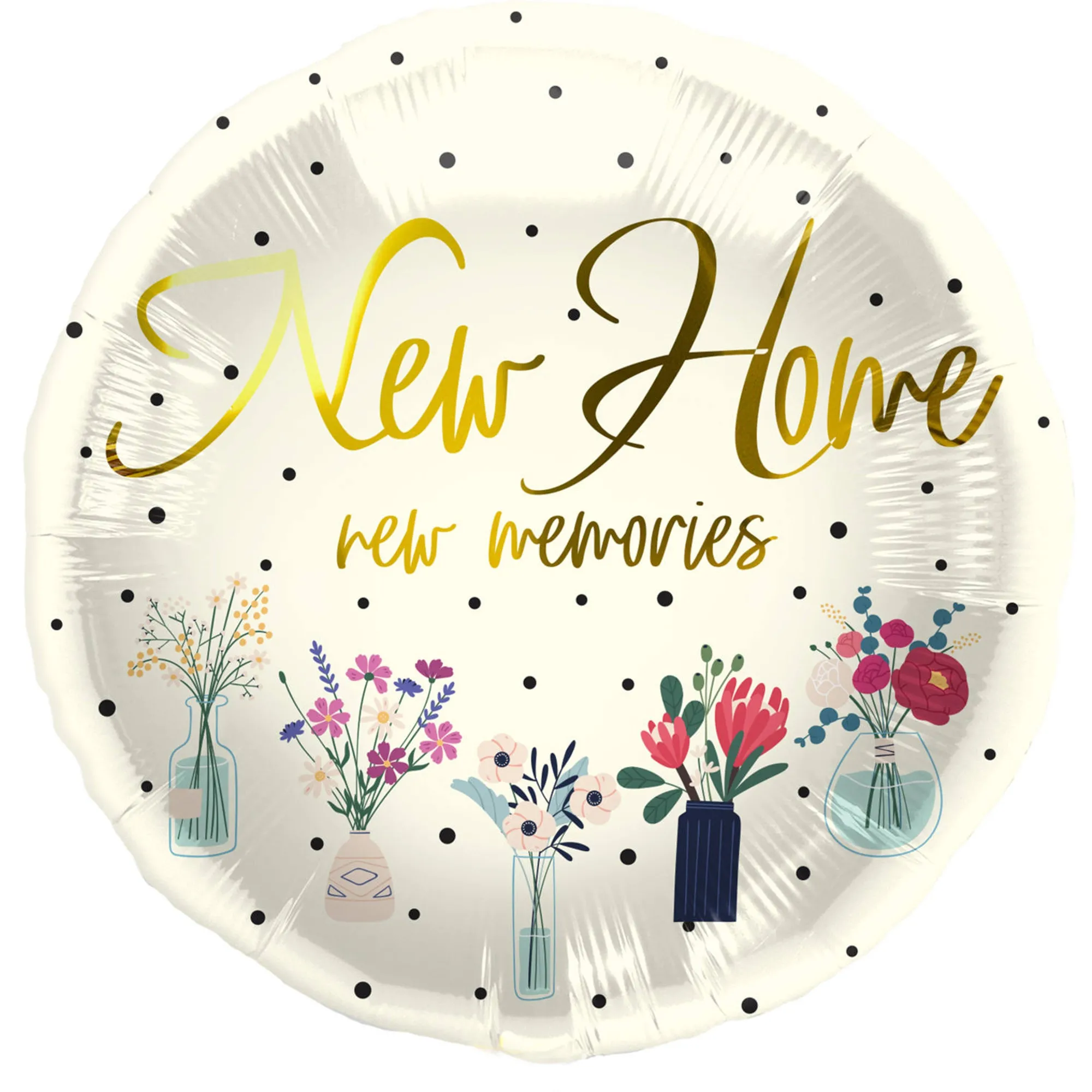 Folienballon "New Home" Blumen 45 cm