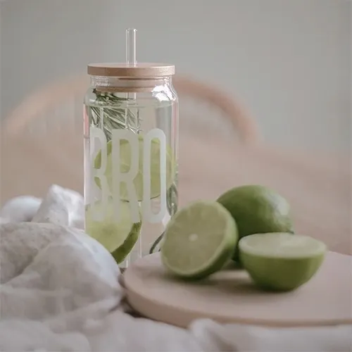 Glasflasche, Strohhalm, Zitrus, Limette, Küche