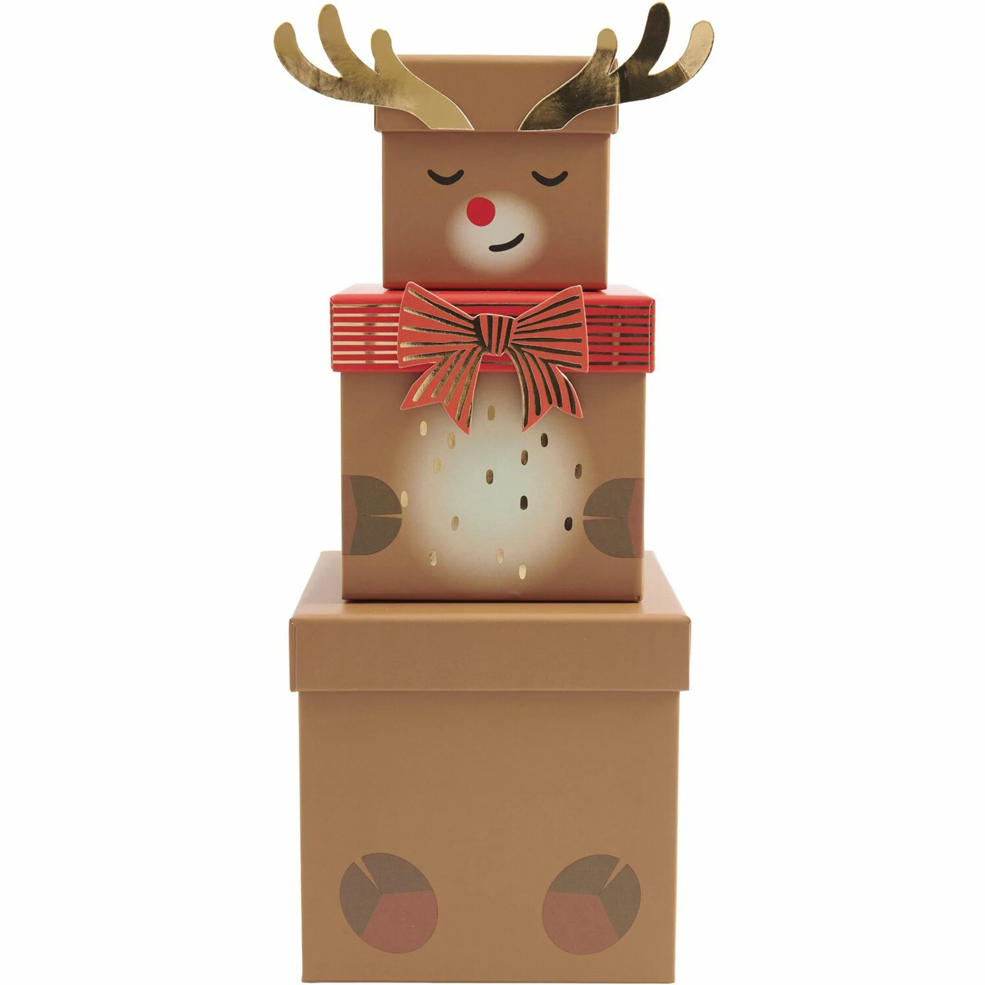 Geschenkboxen Set Rentier 4-Teilig