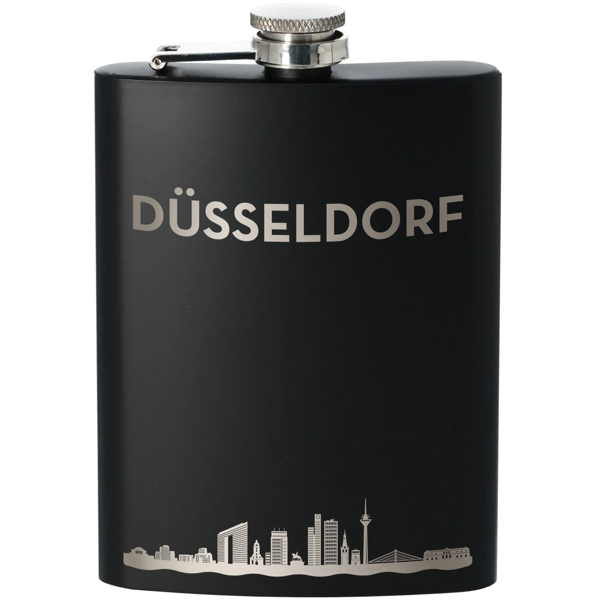 Flachmann Skyline Düsseldorf Schwarz 225ml
