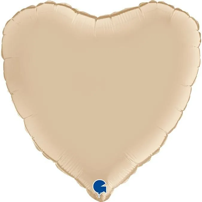 Folienballon Heart Satin Creme 18"/45cm