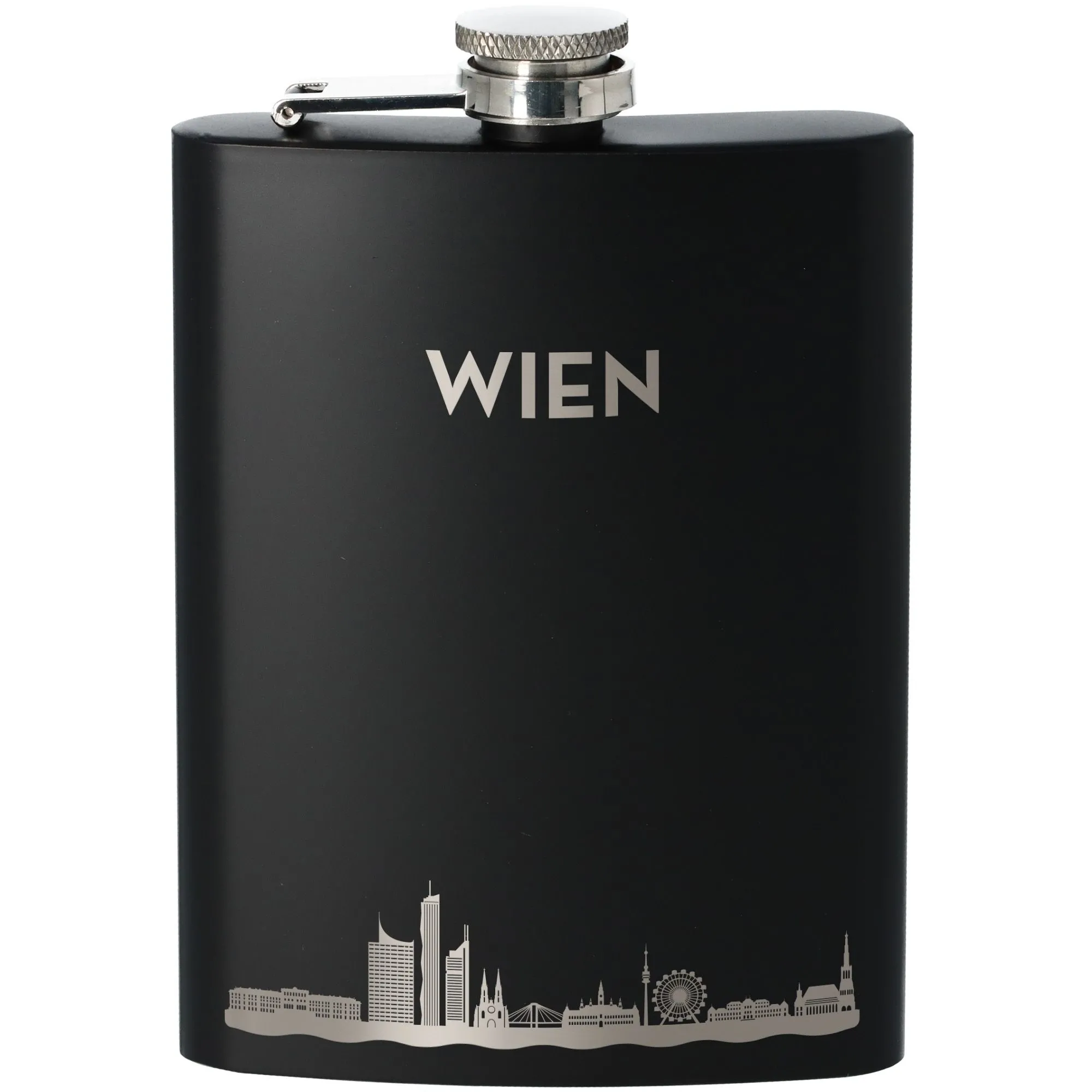 Flachmann Skyline Wien Schwarz 225ml