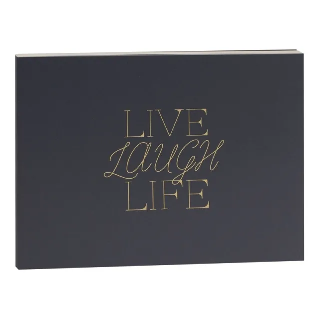 Gästebuch "Live Laugh Life" Anthrazit & Gold