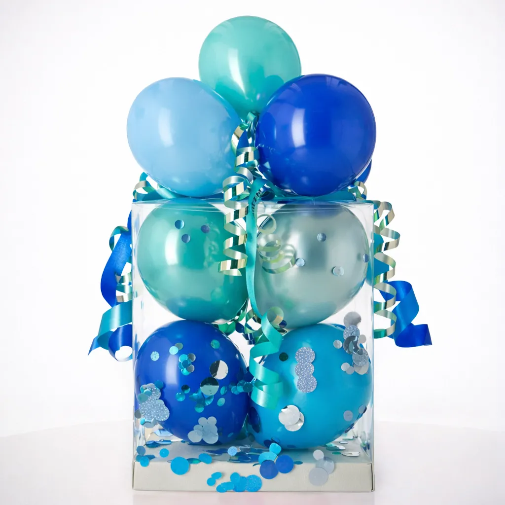 Ballons, Geschenkset, Dekoration, Konfetti, Blau