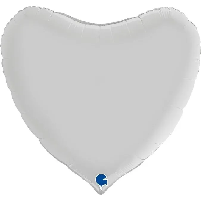 Folienballon "Herz" Satin Weiß, 90cm