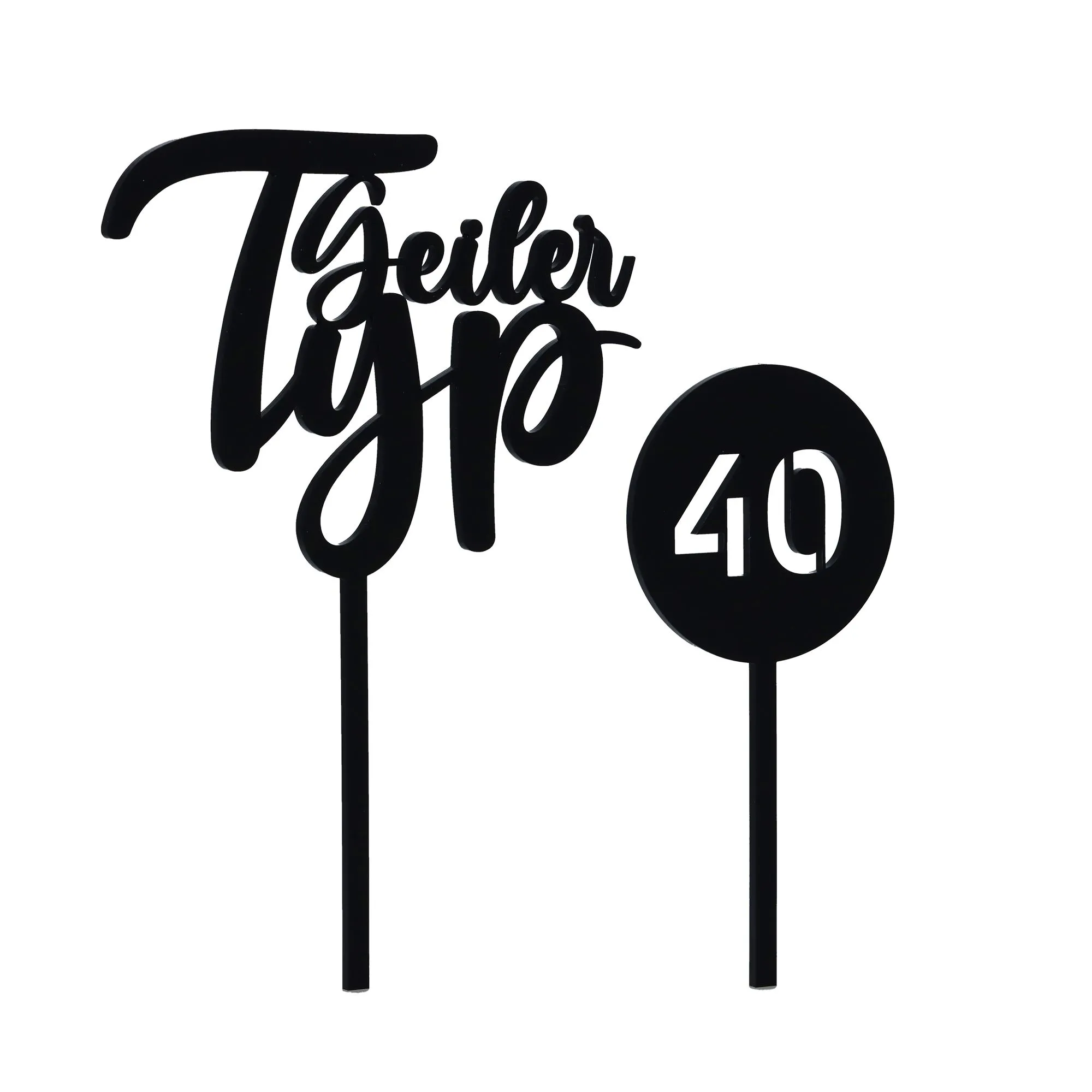 Cake Topper Geiler Typ Set "Zahl" Acryl