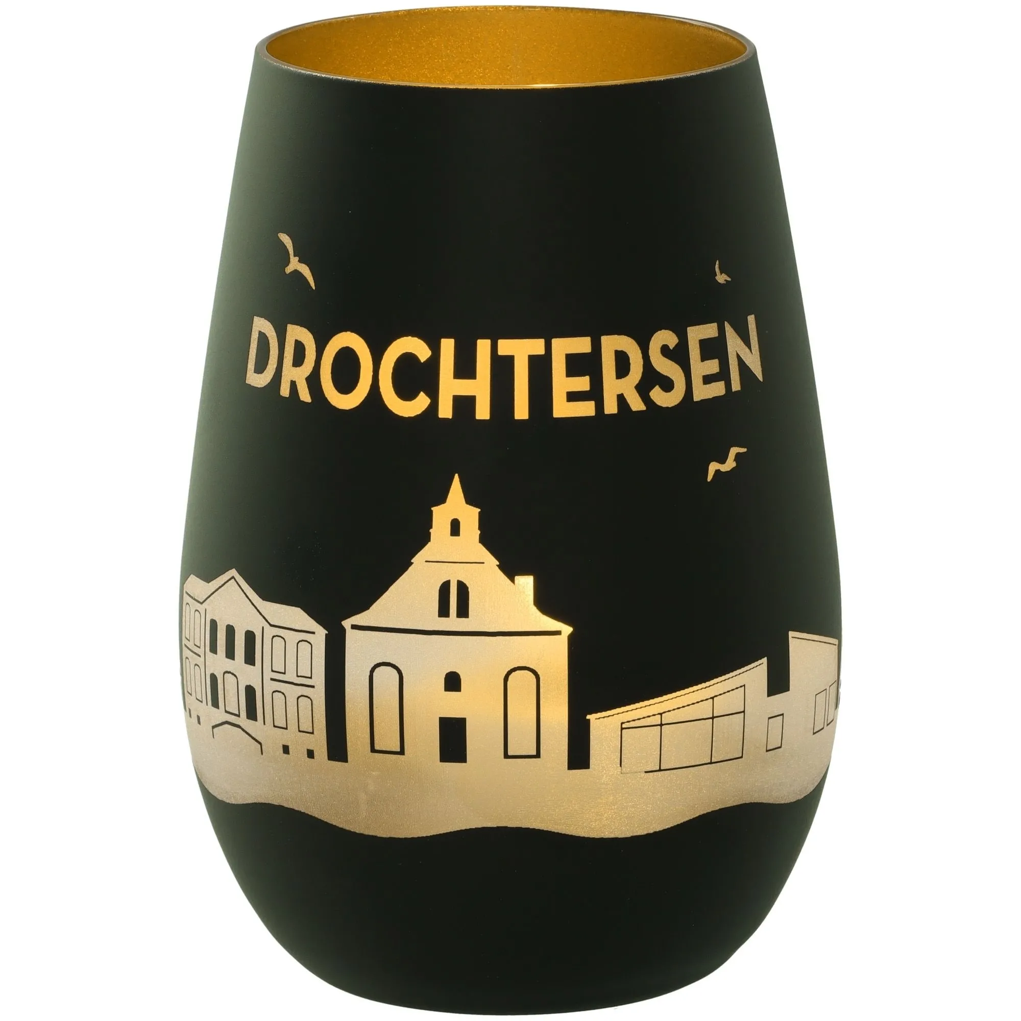 Windlicht Skyline Drochtersen Schwarz/Gold