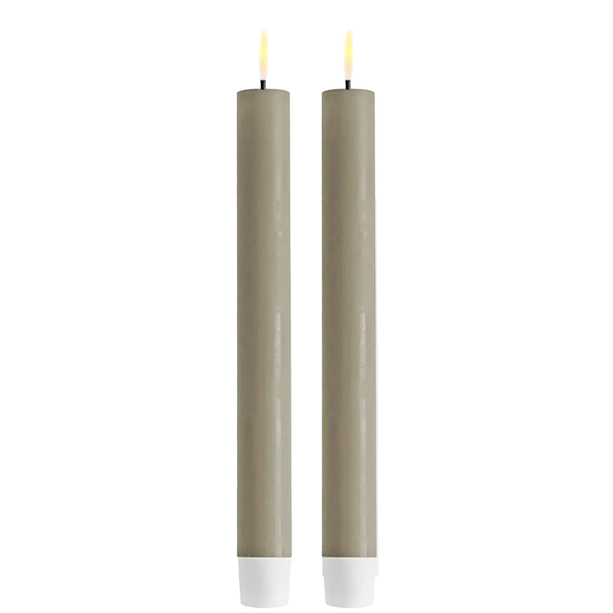 Deluxe - 2 LED Stabkerzen Sand, 24 cm