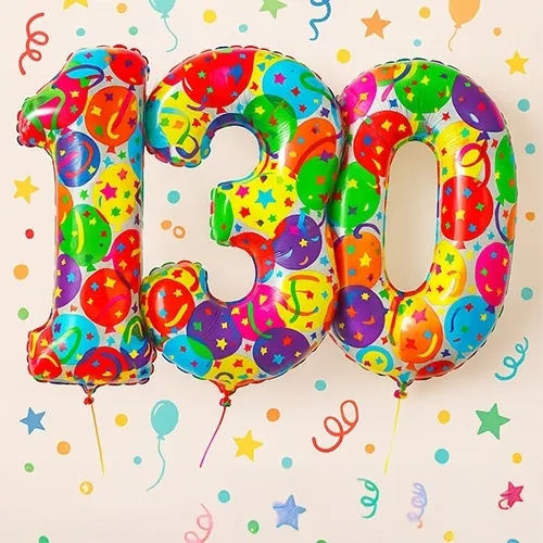 Ballon, Zahl 100, Bunt, Folieballon, Party-Dekoration