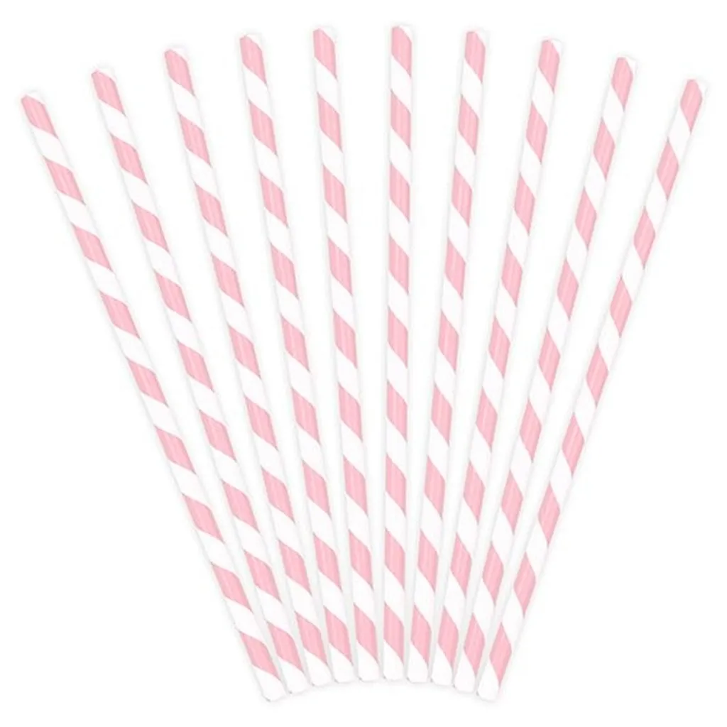 10 Papierstrohhalme, Rosa