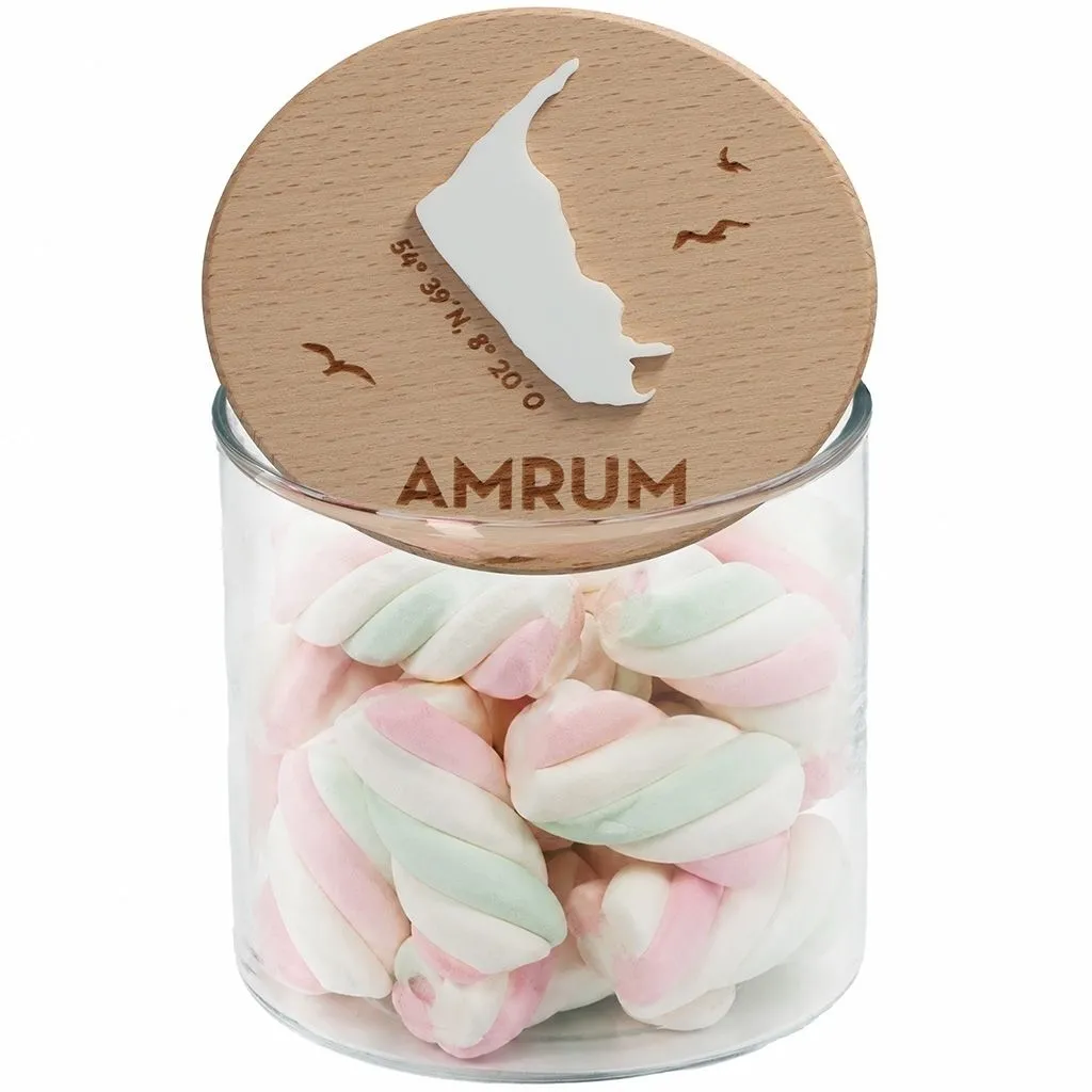 Geschenkglas Skyline "Amrum Silhouette" Weiß 530 ml