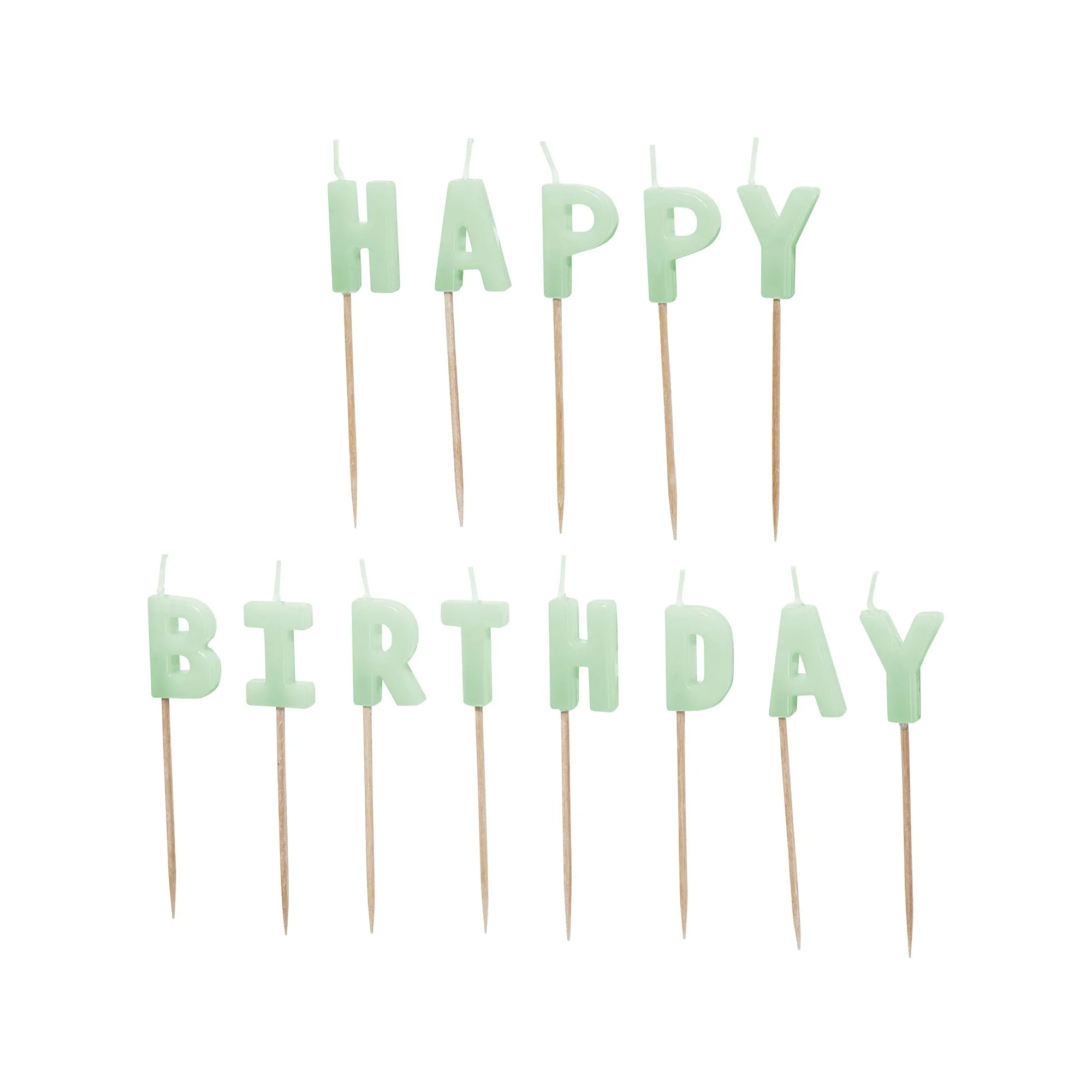 Geburstagskerzen "Happy Birthday" Hellgrün