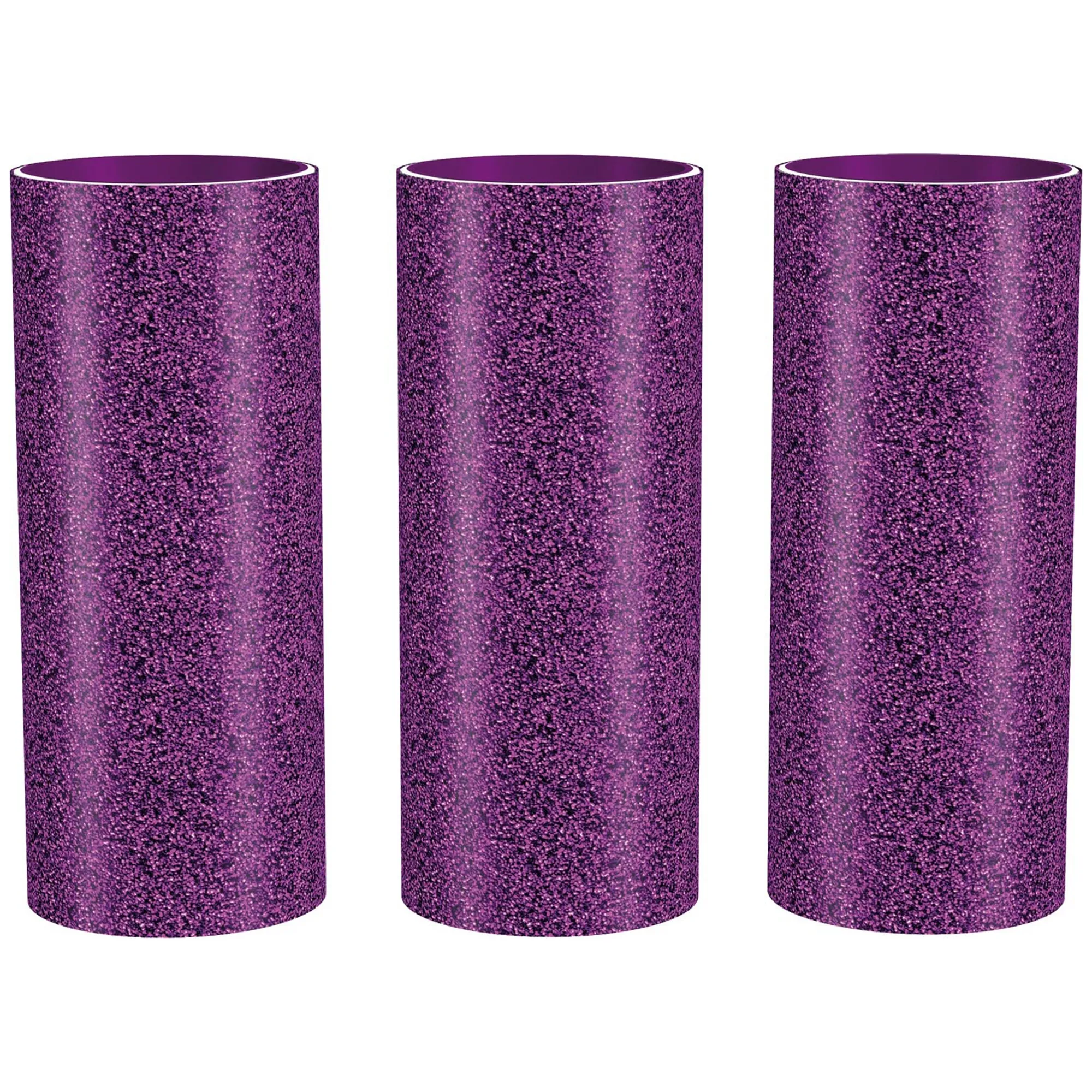 3 Violete Glitzer Tischbomben