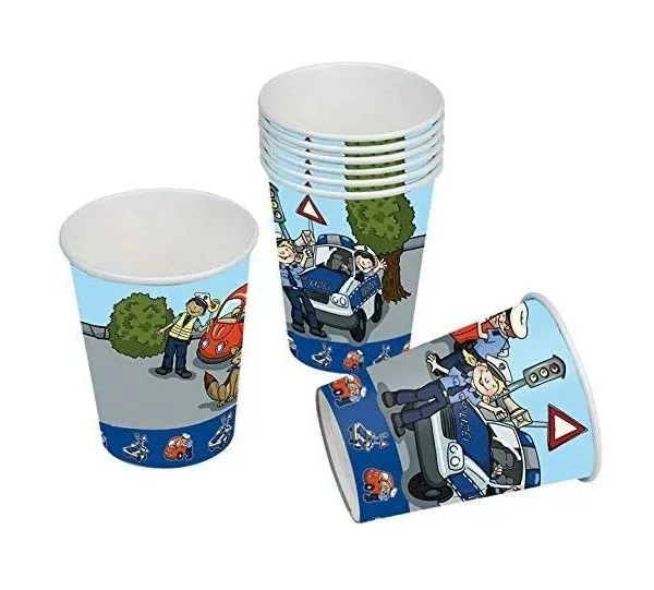 Polizei - 8 Pappbecher