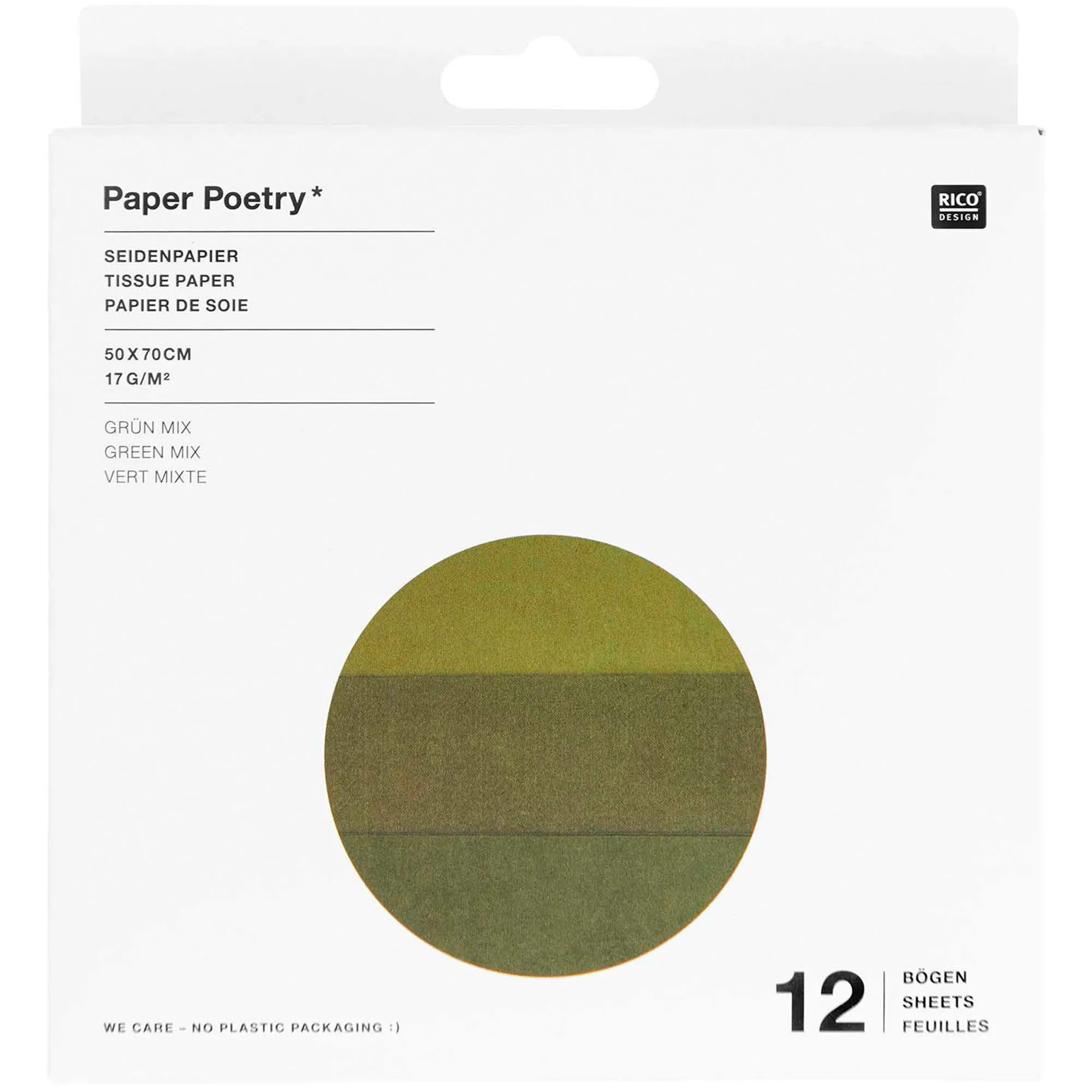 Seidenpapier Grün Mix, 12 Bögen