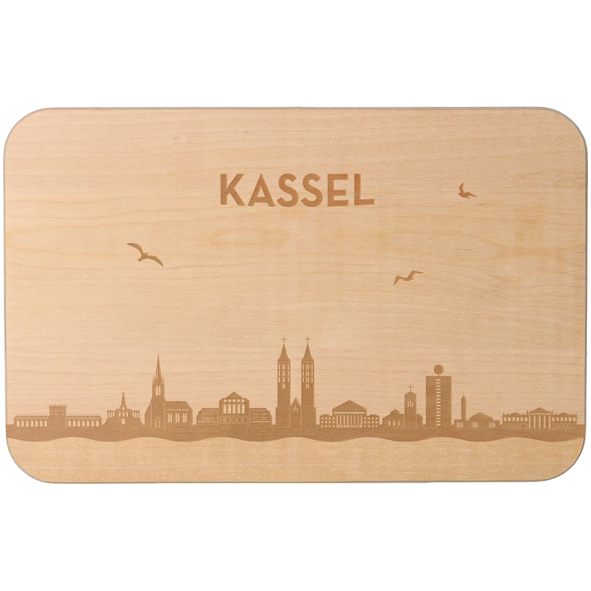 Frühstücksbrett Skyline Kassel 23cm x 15cm x 1cm