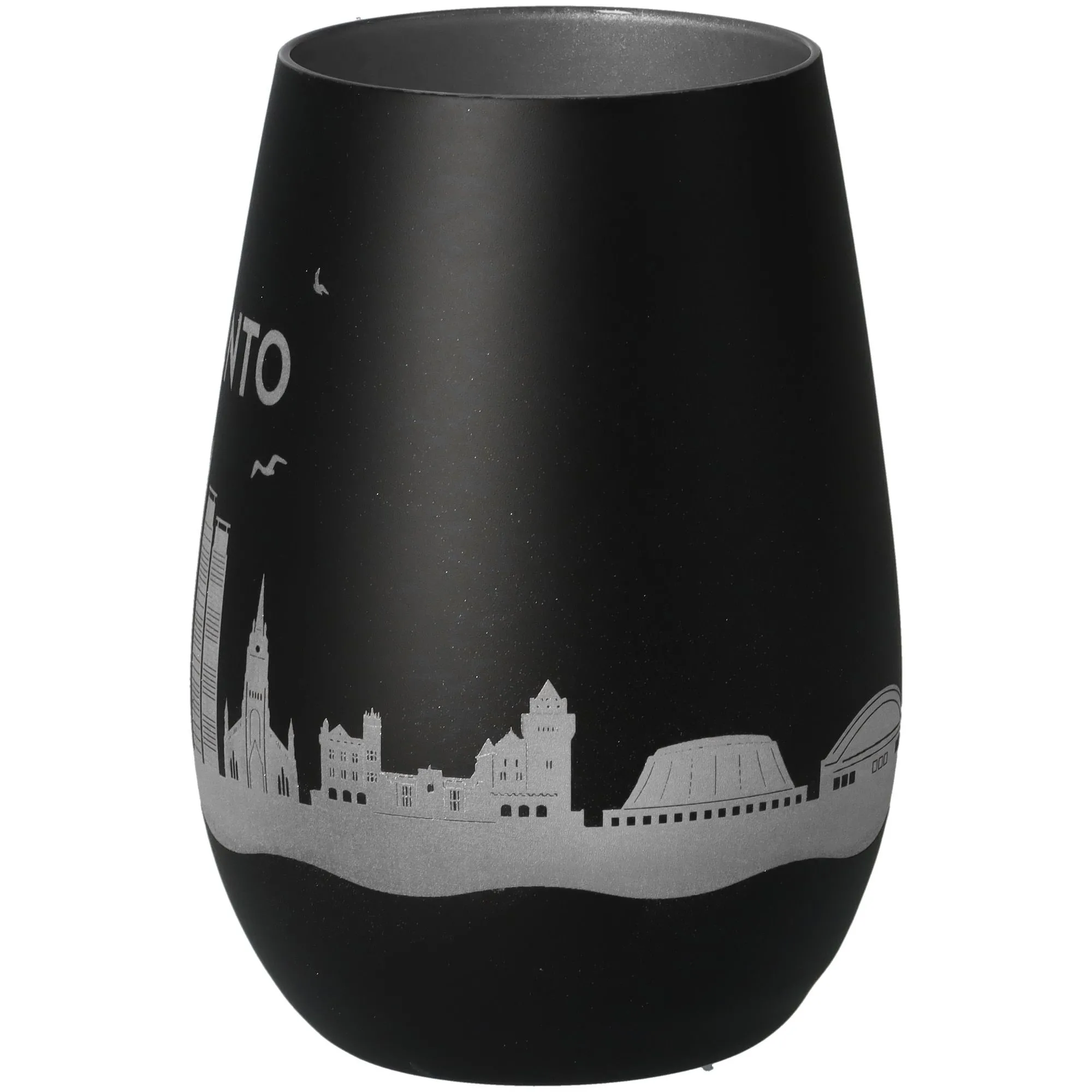 Schwarz, Becher, Glas, Stadt-Silhouette, Mistelto-?