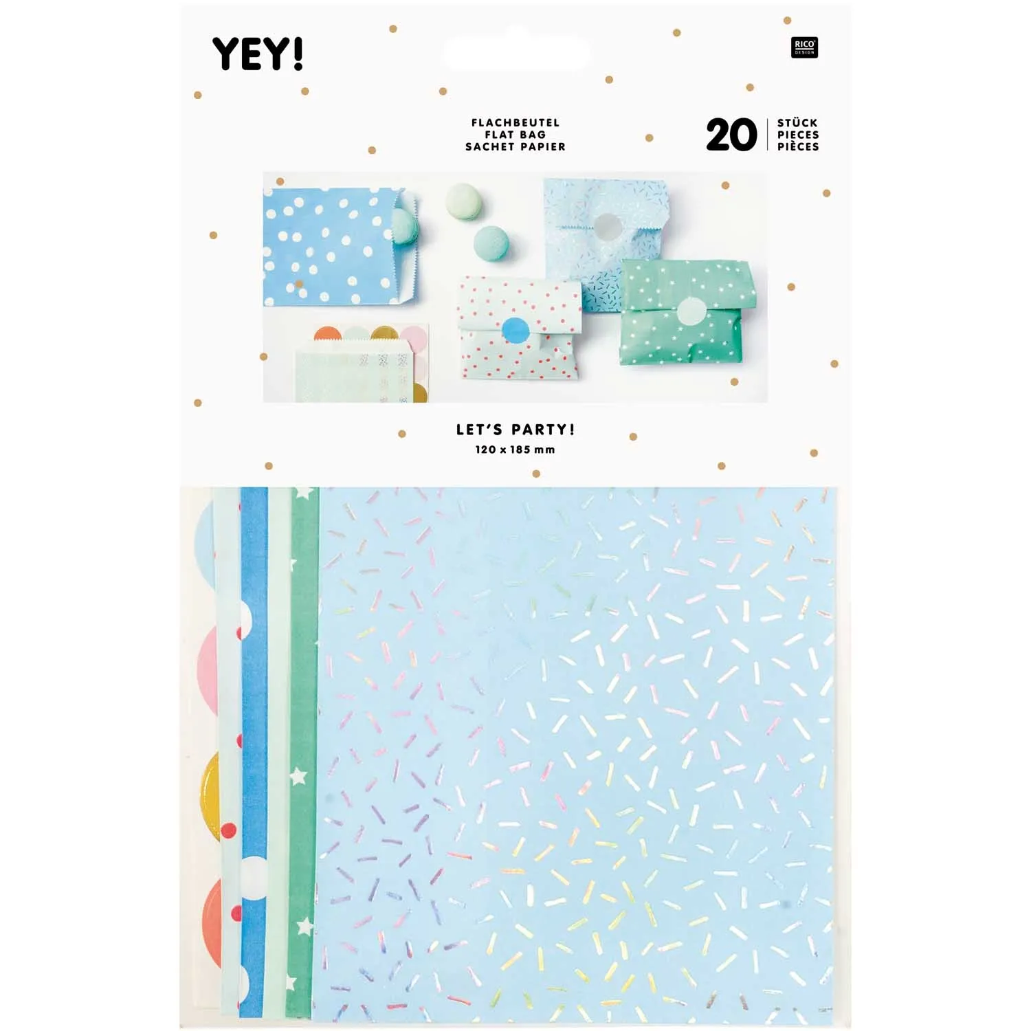 Geschenktüten Flachbeutel Grün / Blau Mix - 20 Stück