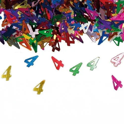 Konfetti, Zahlenform, Glitzer, Klebezahlen, Bunt