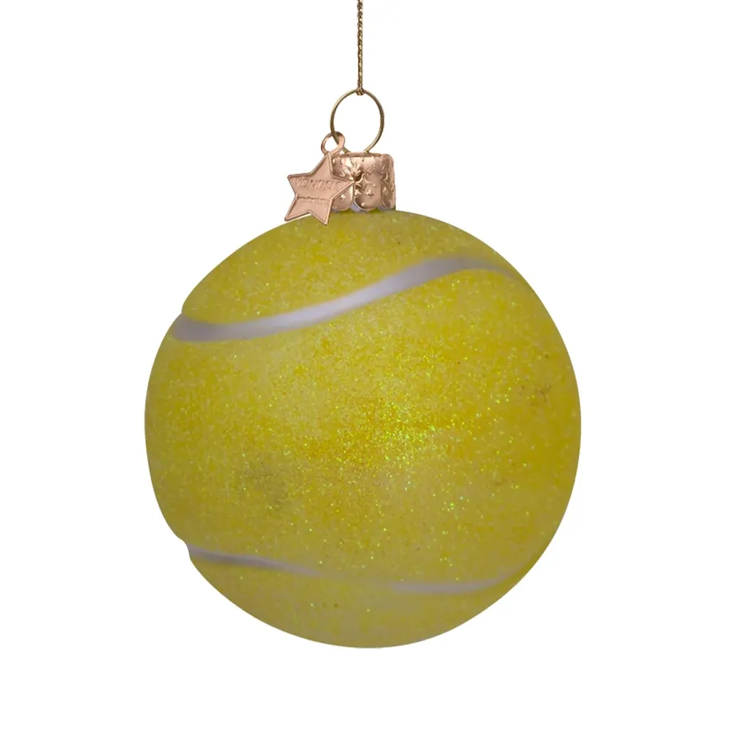 Tennisball-Form, Glitzer, Gelb, Baumschmuck, Kugel