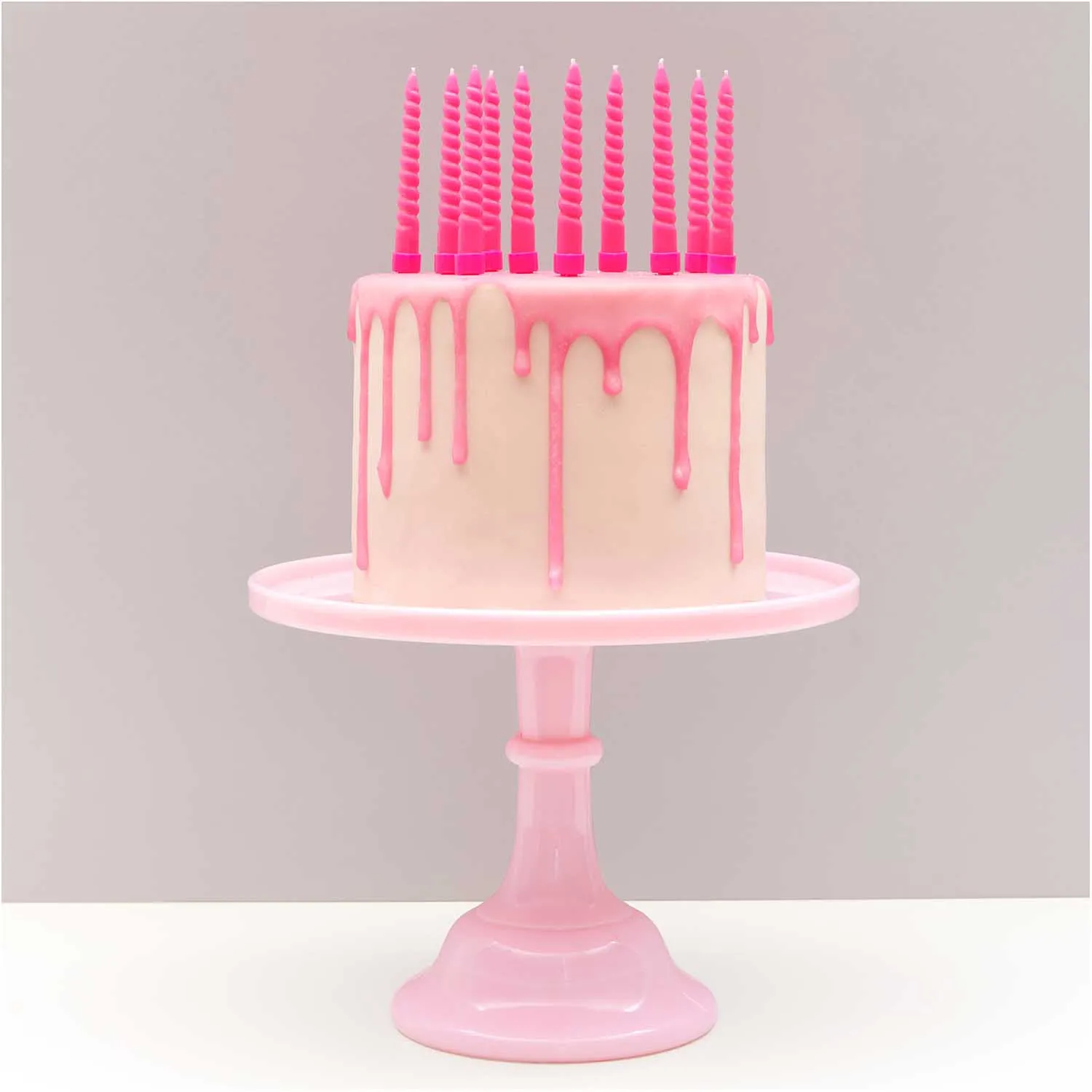 10 Spiralkerzen für den Kuchen - Neon Pink je Ø 1,2cm